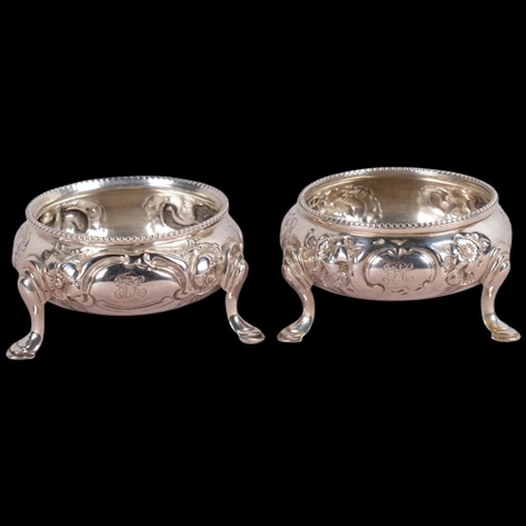 A pair of Victorian silver salt cellars, Alexander Macrae, L...