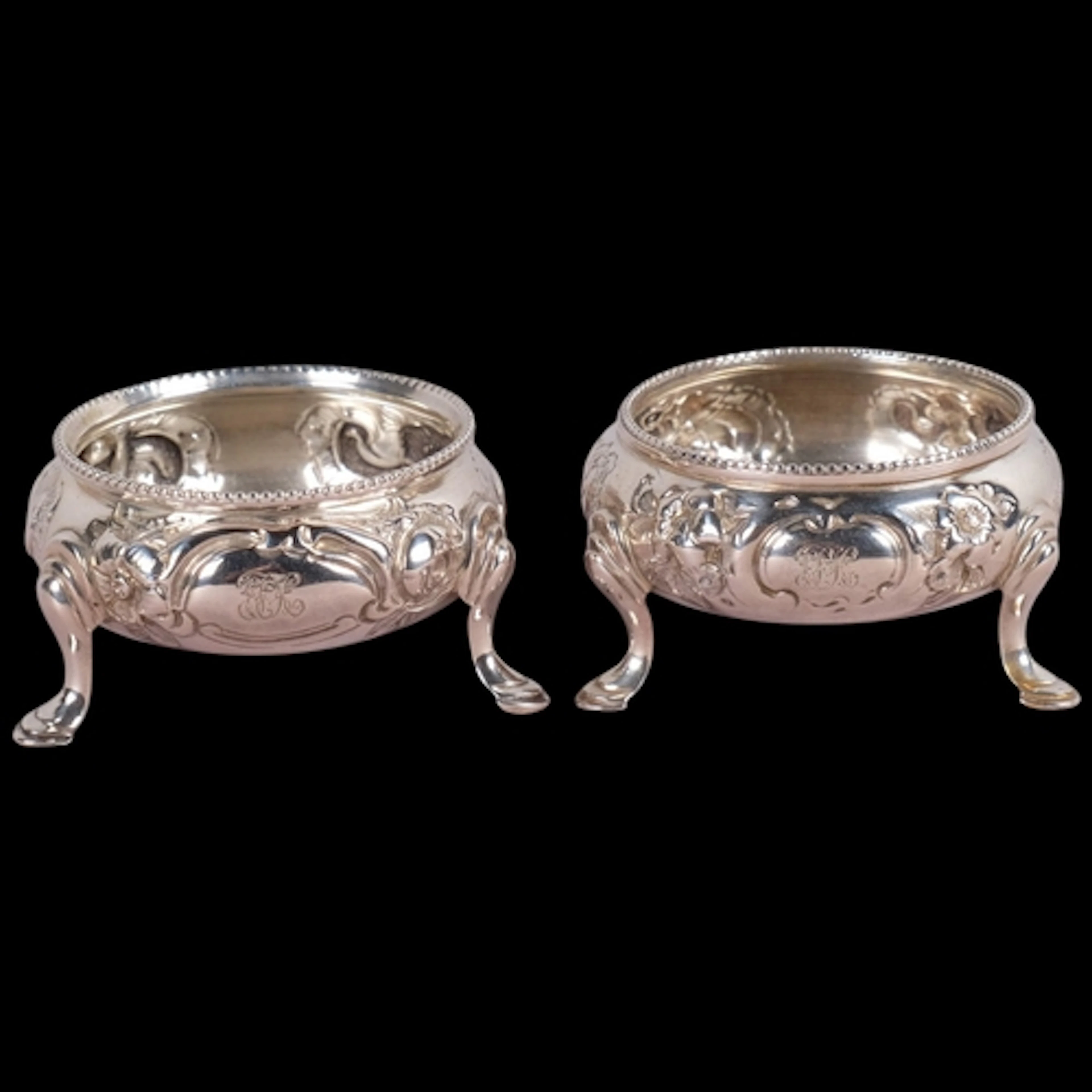 A pair of Victorian silver salt cellars, Alexander Macrae, L...