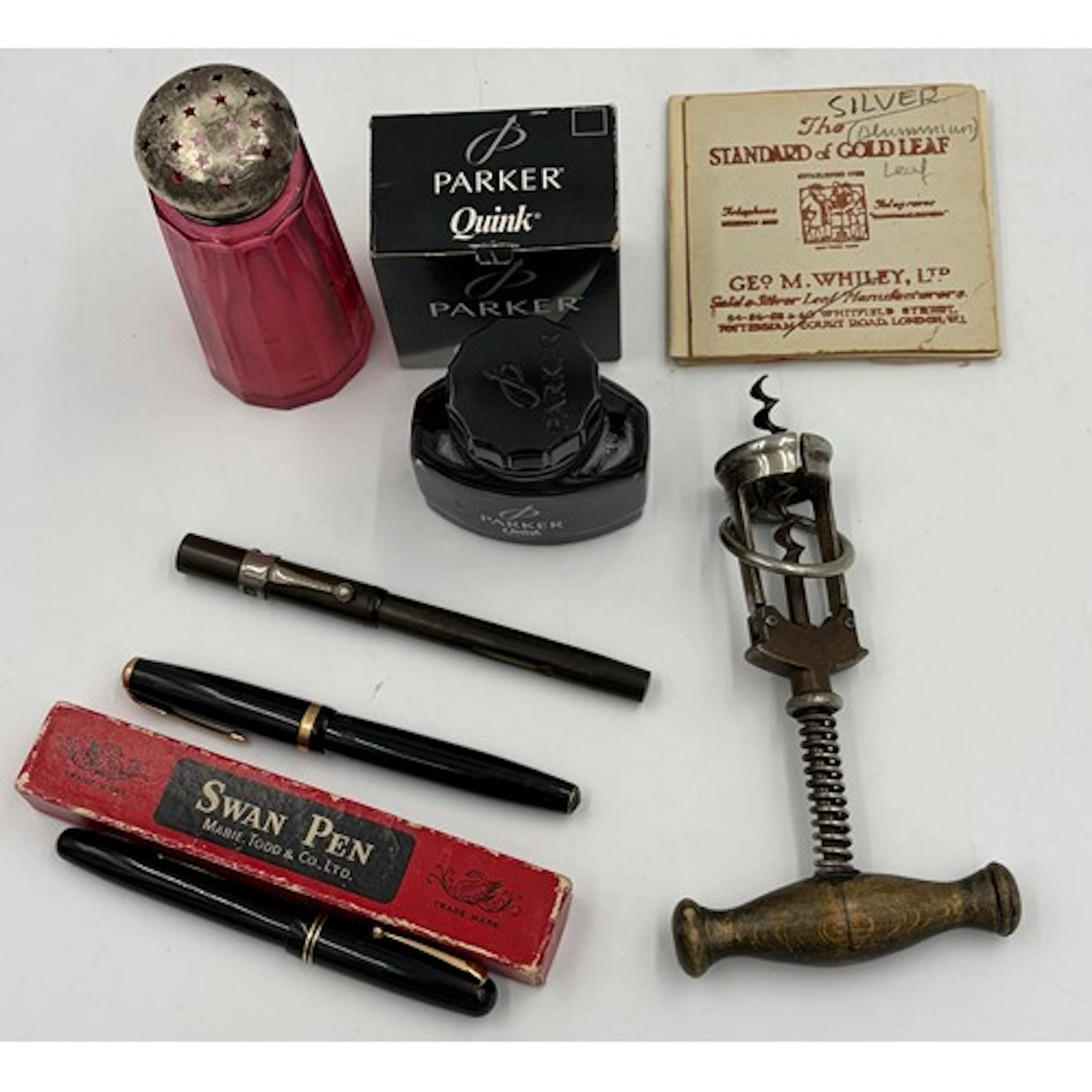 Three pens to include a boxed Mabie Todd & Co Swan Self Fill...