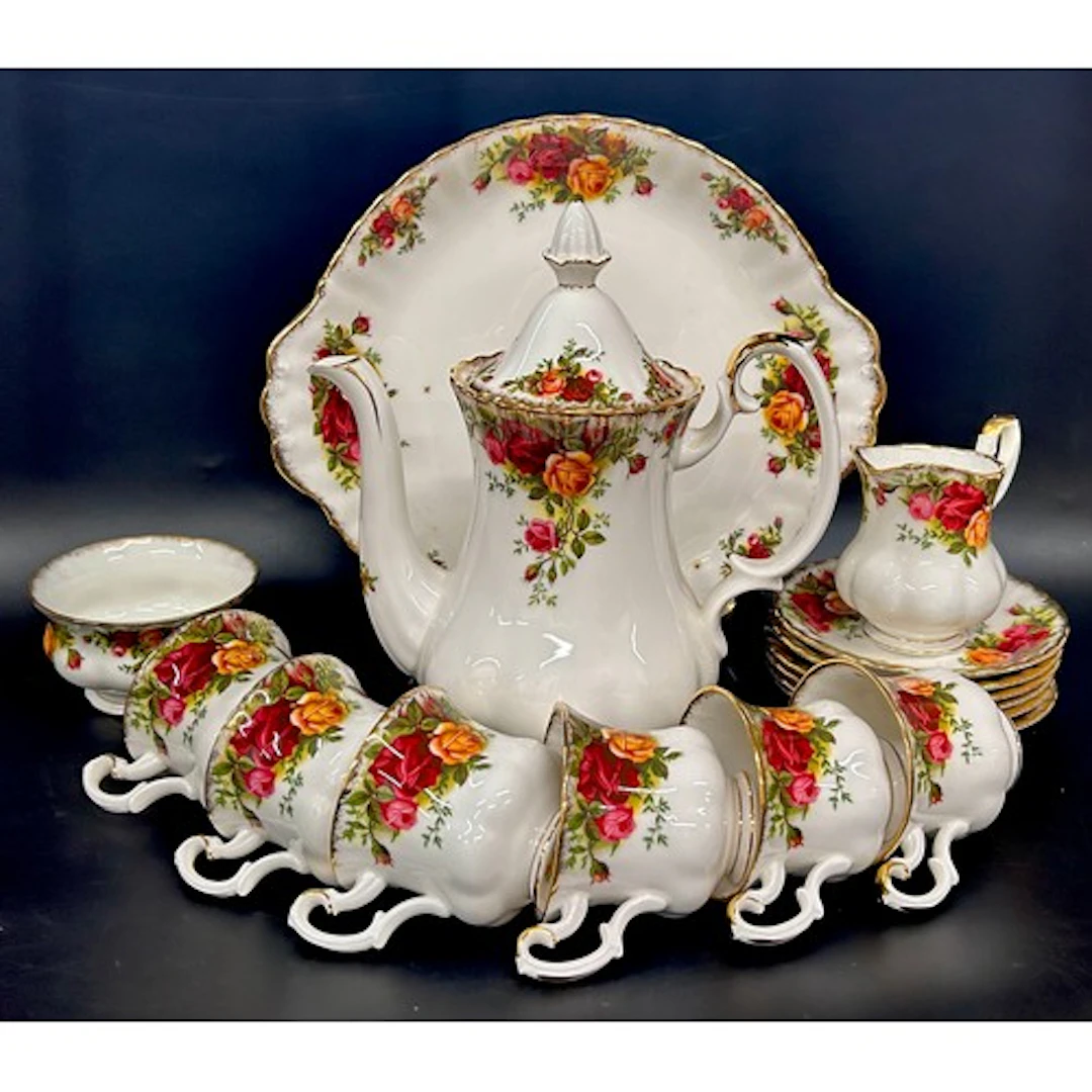 Royal Albert Country Roses coffee service consisting of coff...