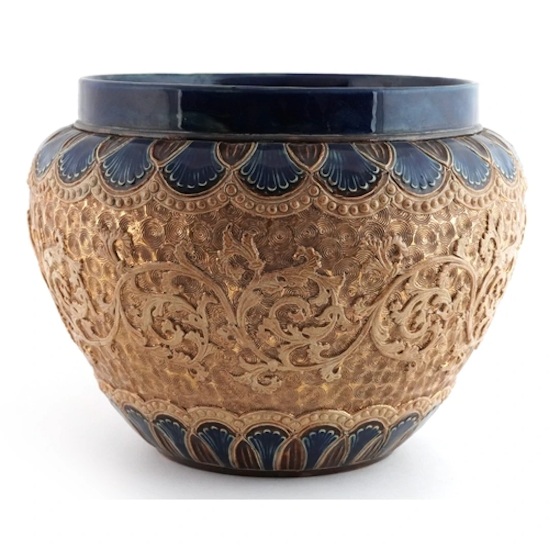 Royal Doulton Slaters pattern stoneware jardinière, numbered...