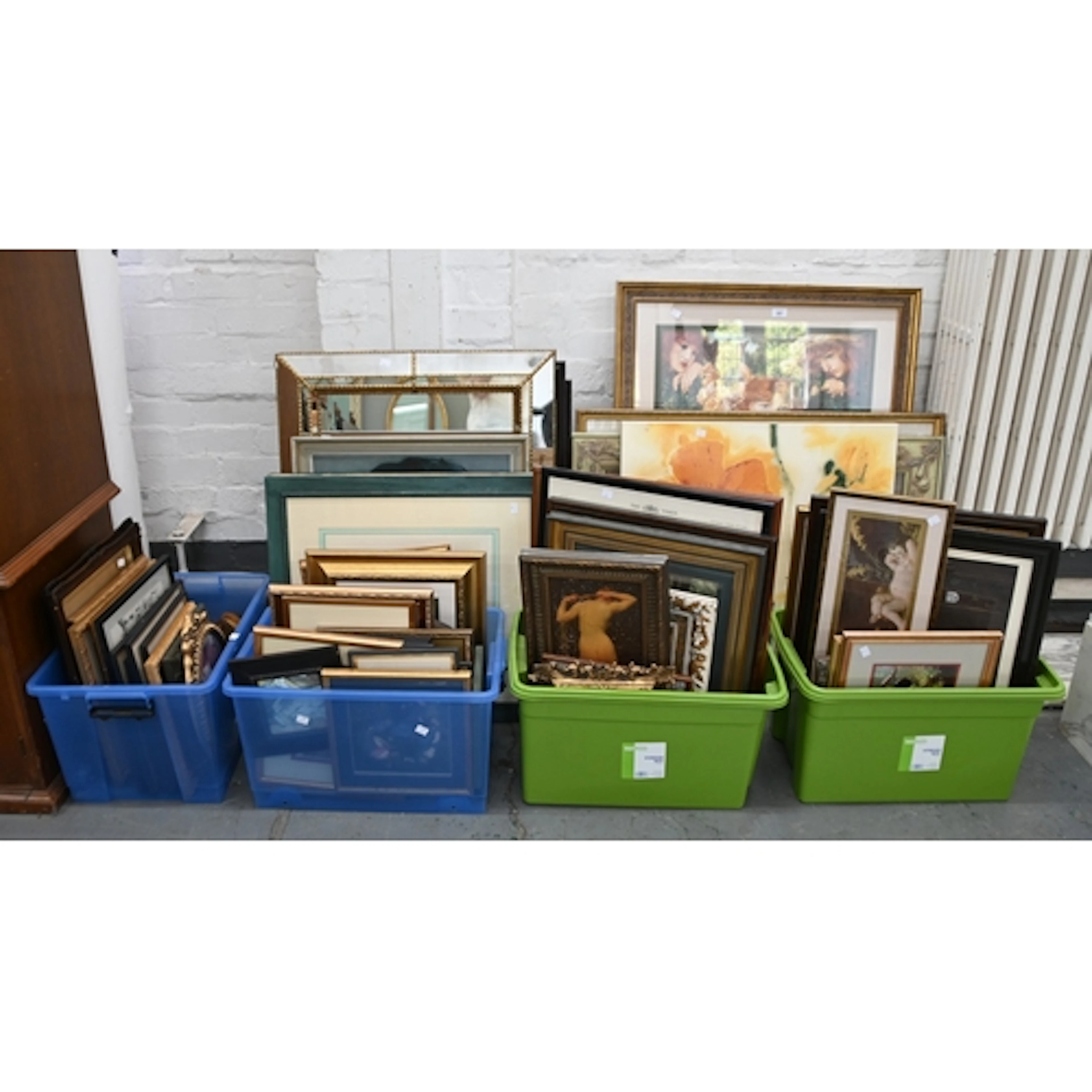 Miscellaneous prints and mirrors, late 20th century, to incl...