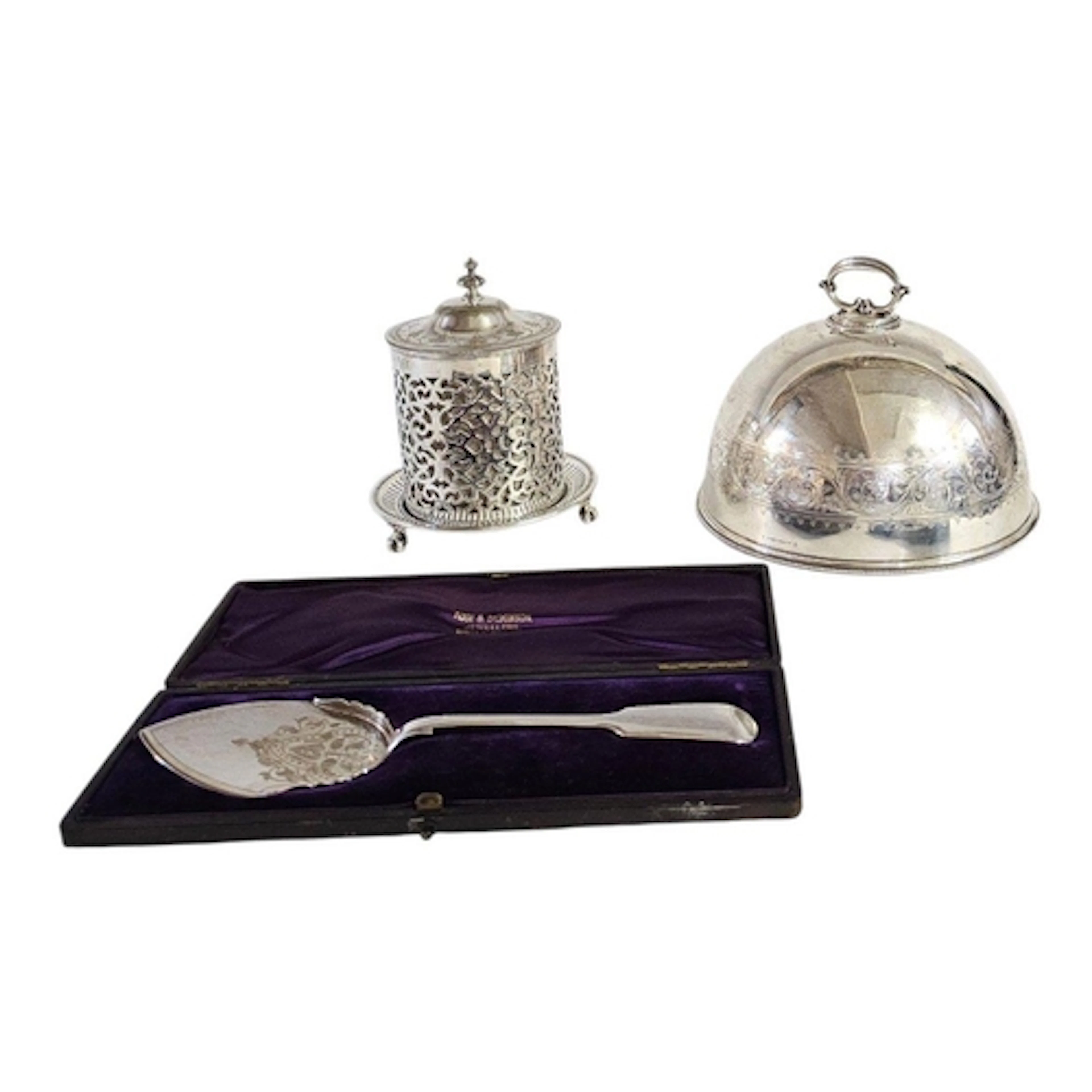 A VICTORIAN SILVER PLATED CLOCHE/FOOD COVER Dome form, with...