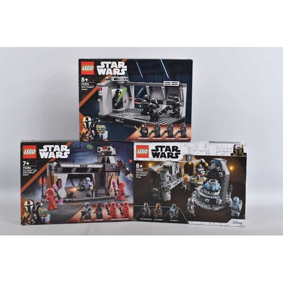 THREE BOXED AND SEALED STAR WARS MANDALORIAN LEGO SETS, to i...