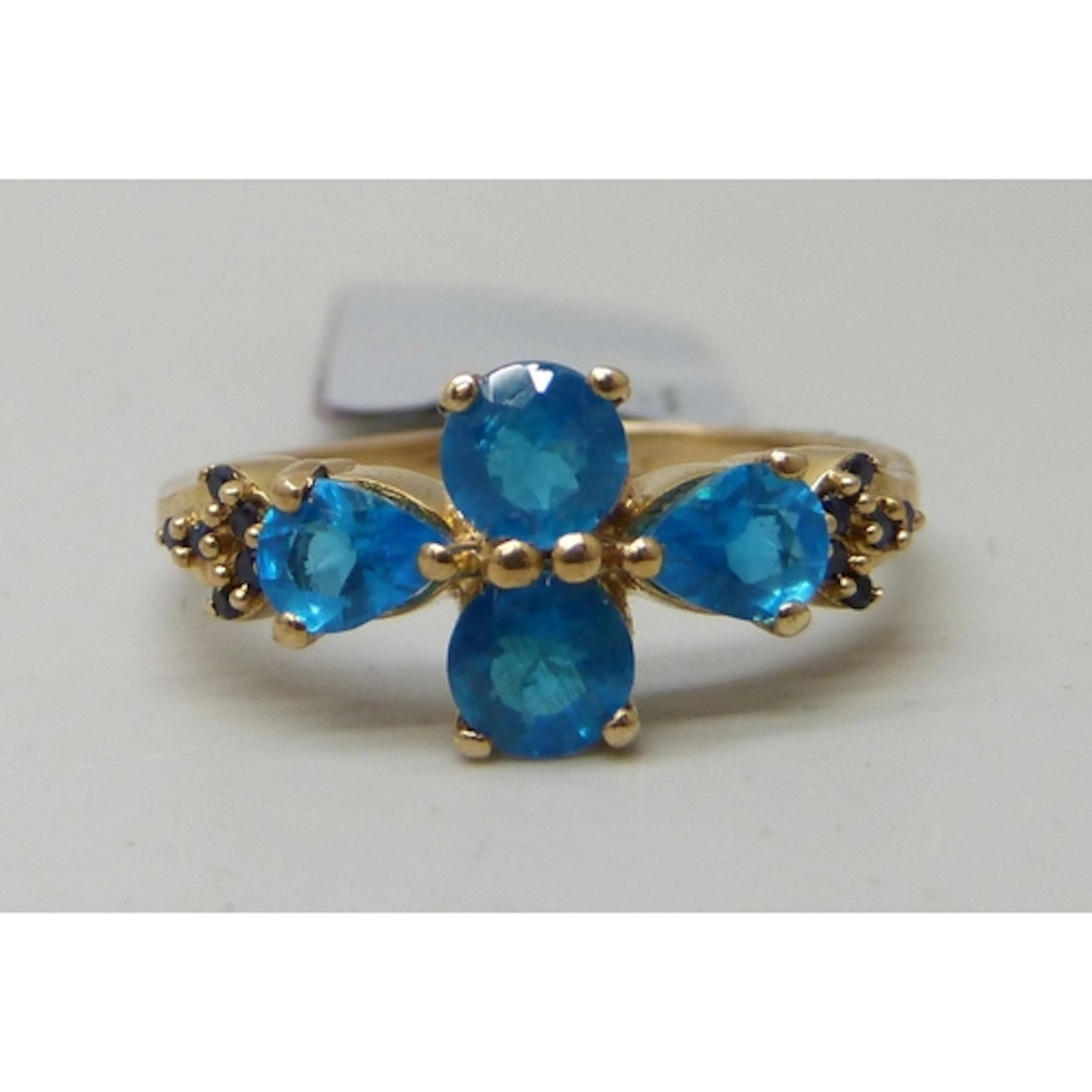 A Gemporia 9ct gold, blue stone and sapphire ring, with tag,...