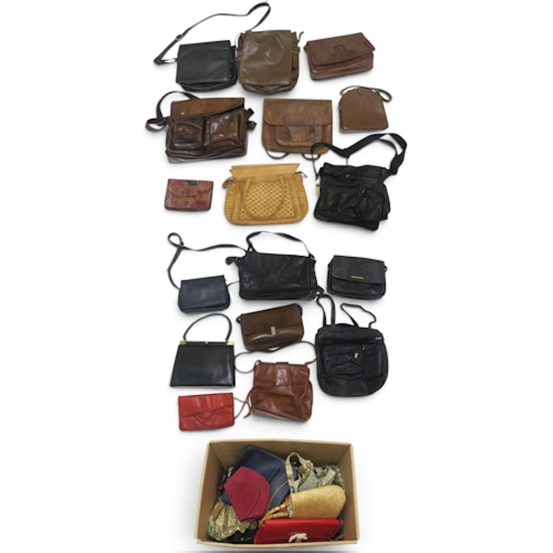 Vintage leather bags including a Rowallan satchel, and assor...