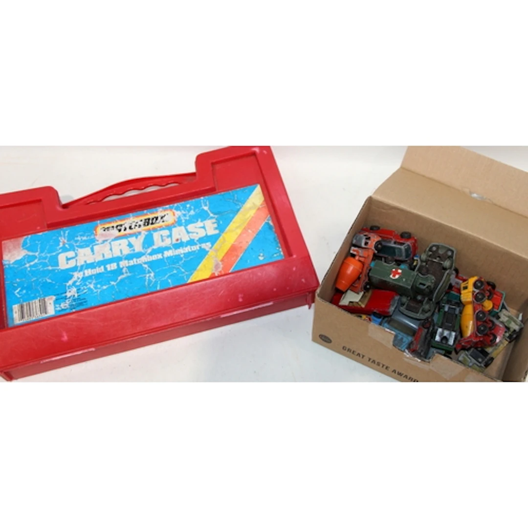 A collection of mostly Matchbox die-cast vehicles c/w a Matc...