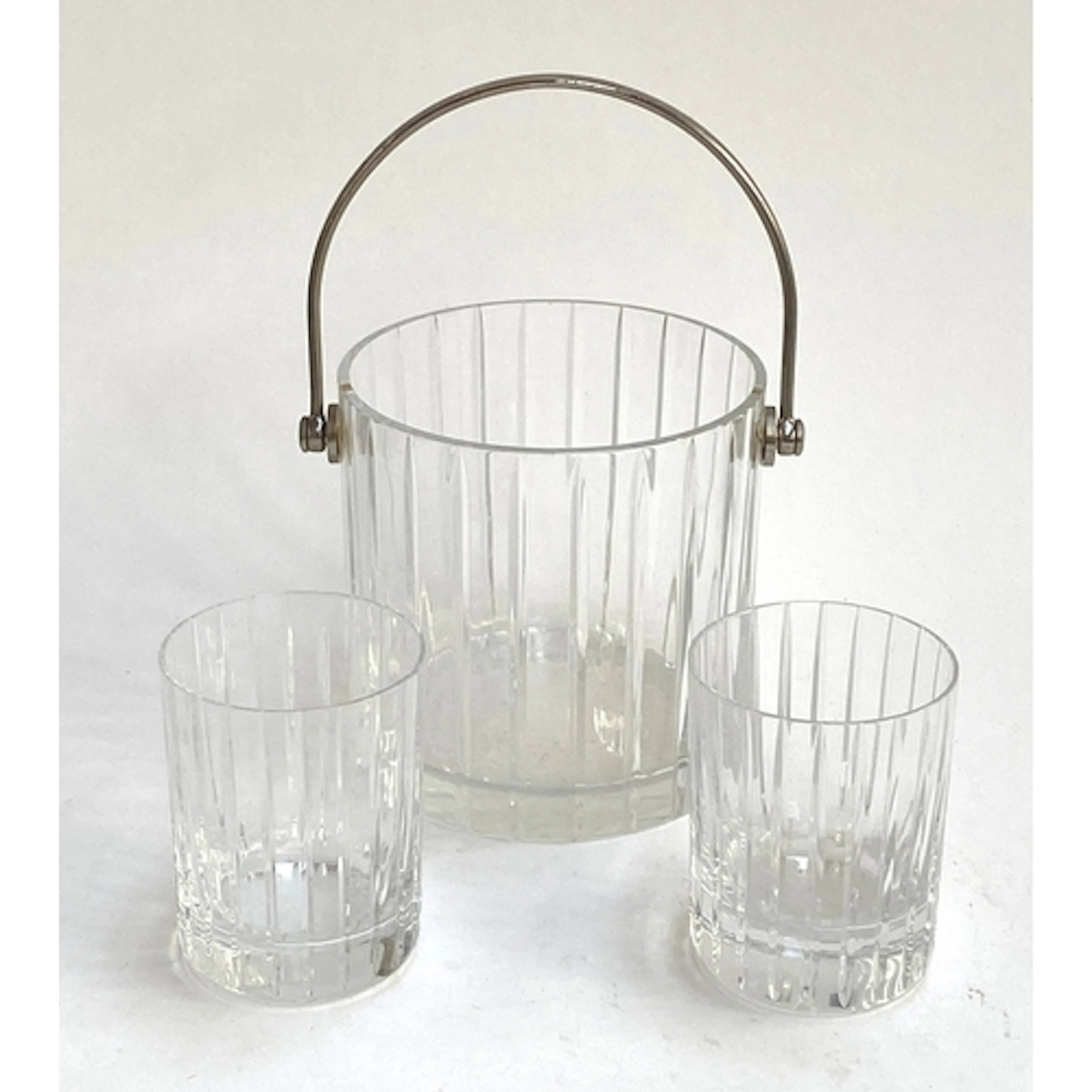 A Baccarat Harmonie ice bucket, together with two water glas...