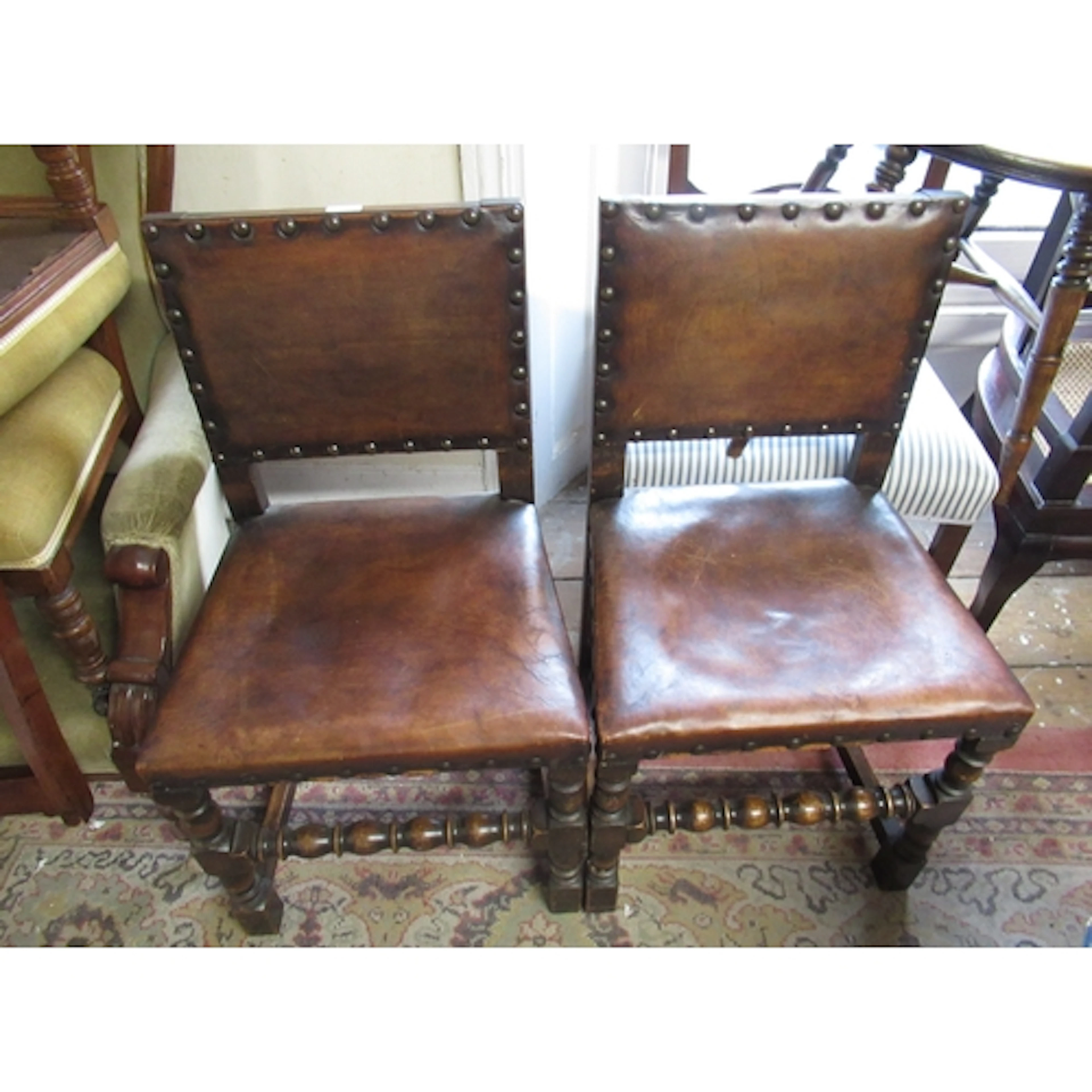Reproduction oak dining room suite, comprising of a small re...