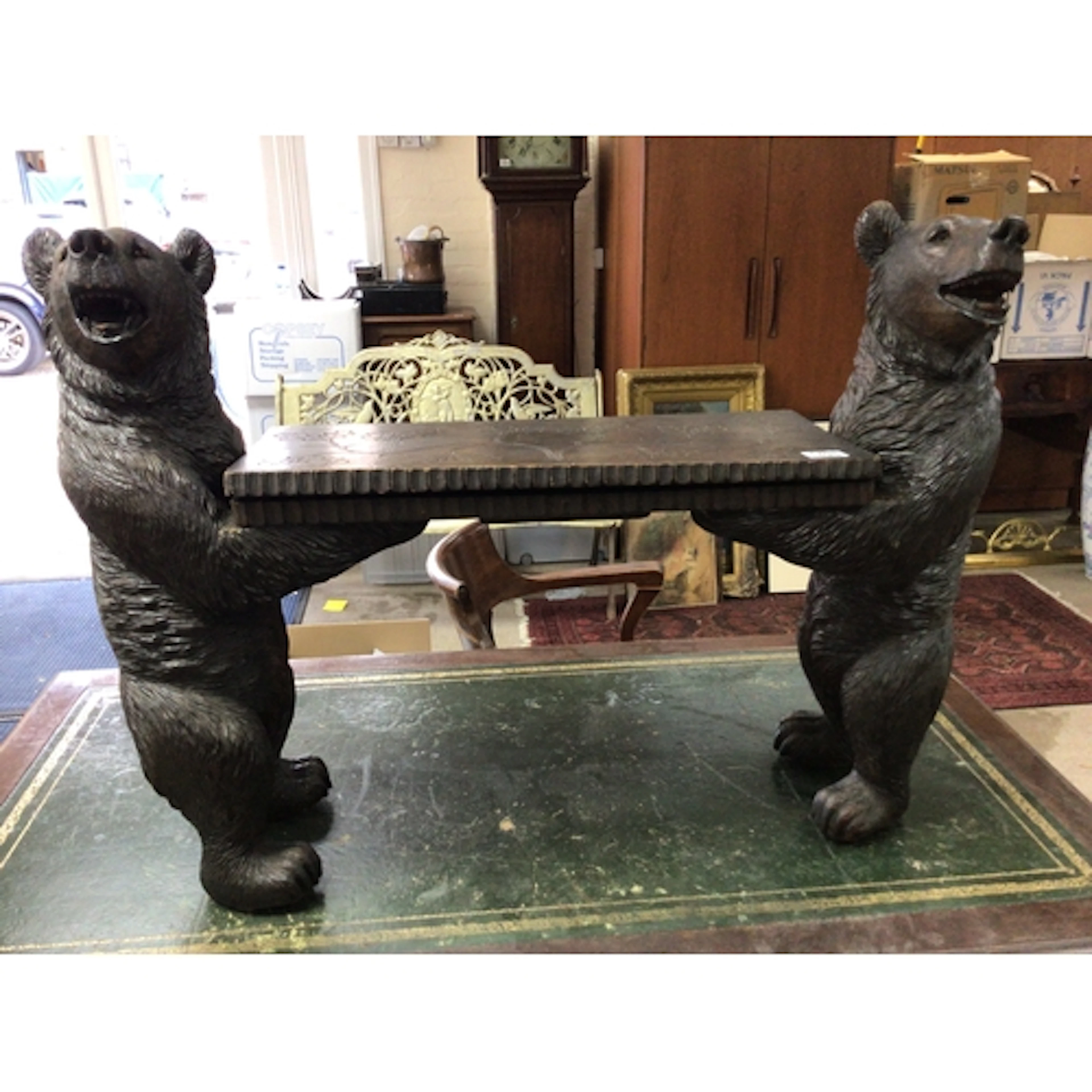 A quality late 19th century Black Forest Bear Musical seat t...