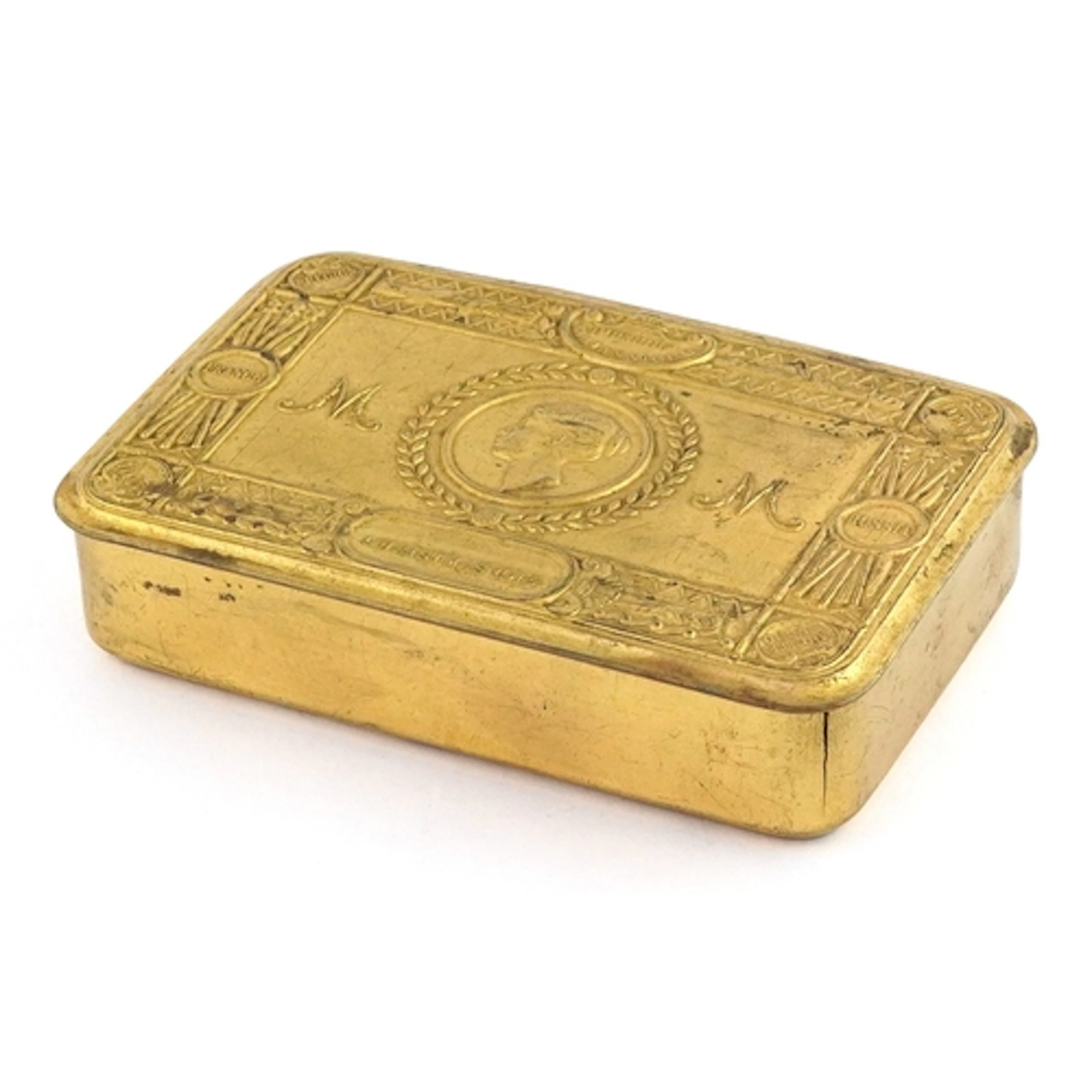 British military World War I Christmas 1914 brass Mary tin.
