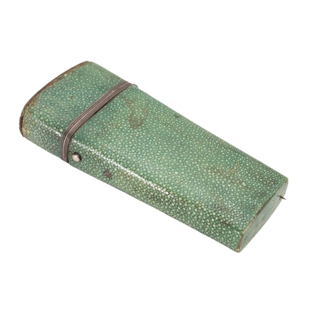 A George III shagreen and white metal mounted draughtsman's ...
