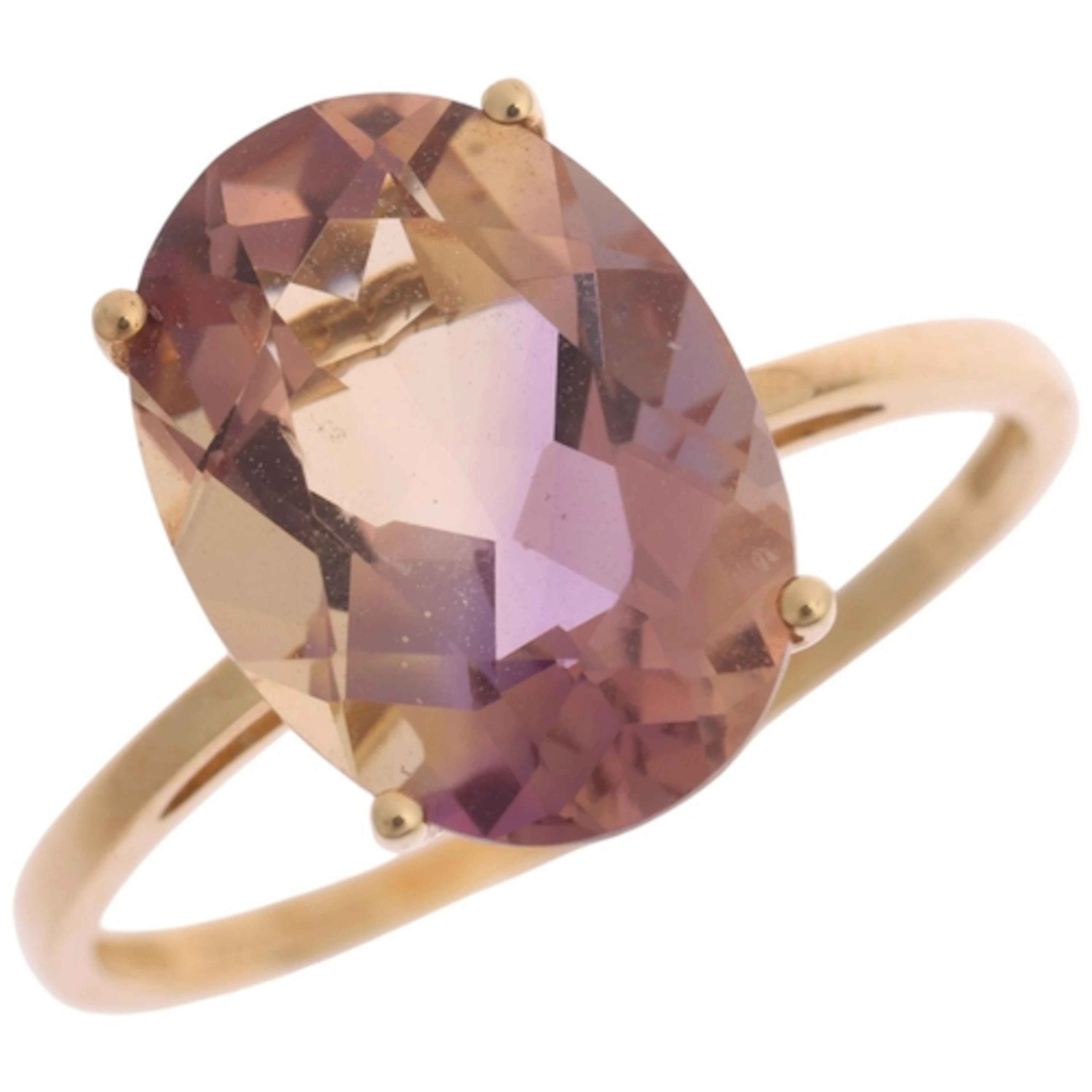 A 9ct gold single stone ametrine ring, TGGC, Birmingham 2014...