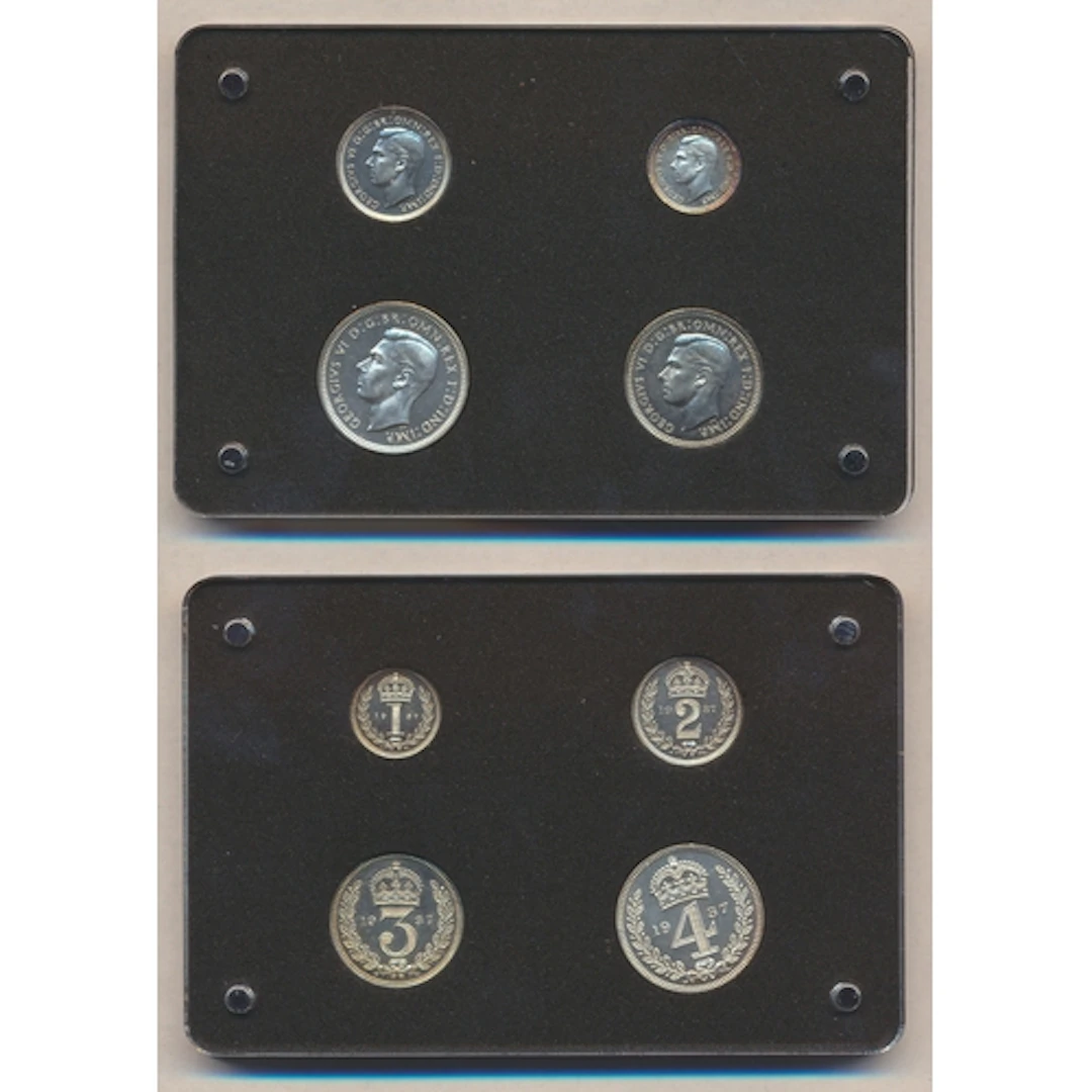 1937 silver boxed proof FDC maundy set of 4 in box. (R)