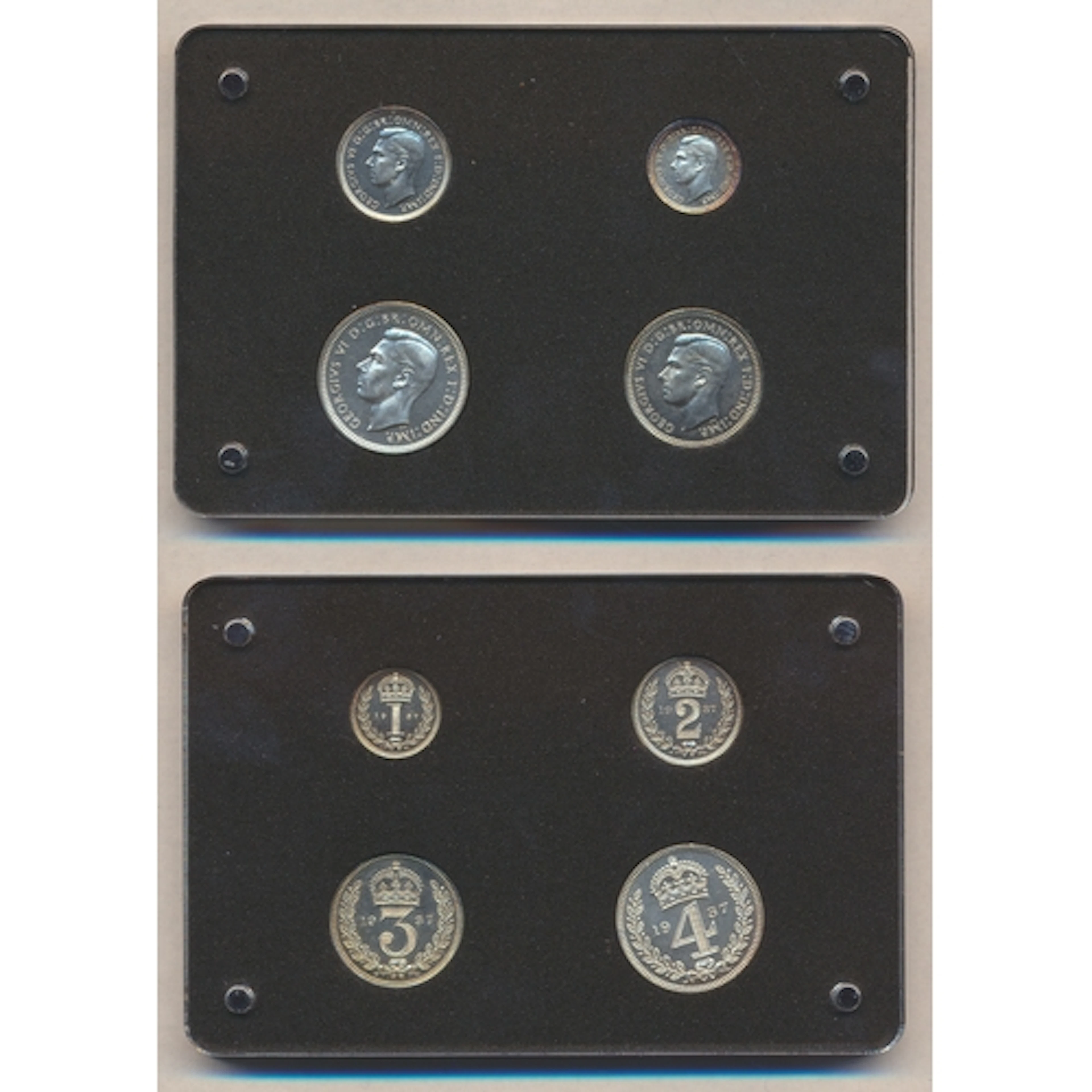 1937 silver boxed proof FDC maundy set of 4 in box. (R)