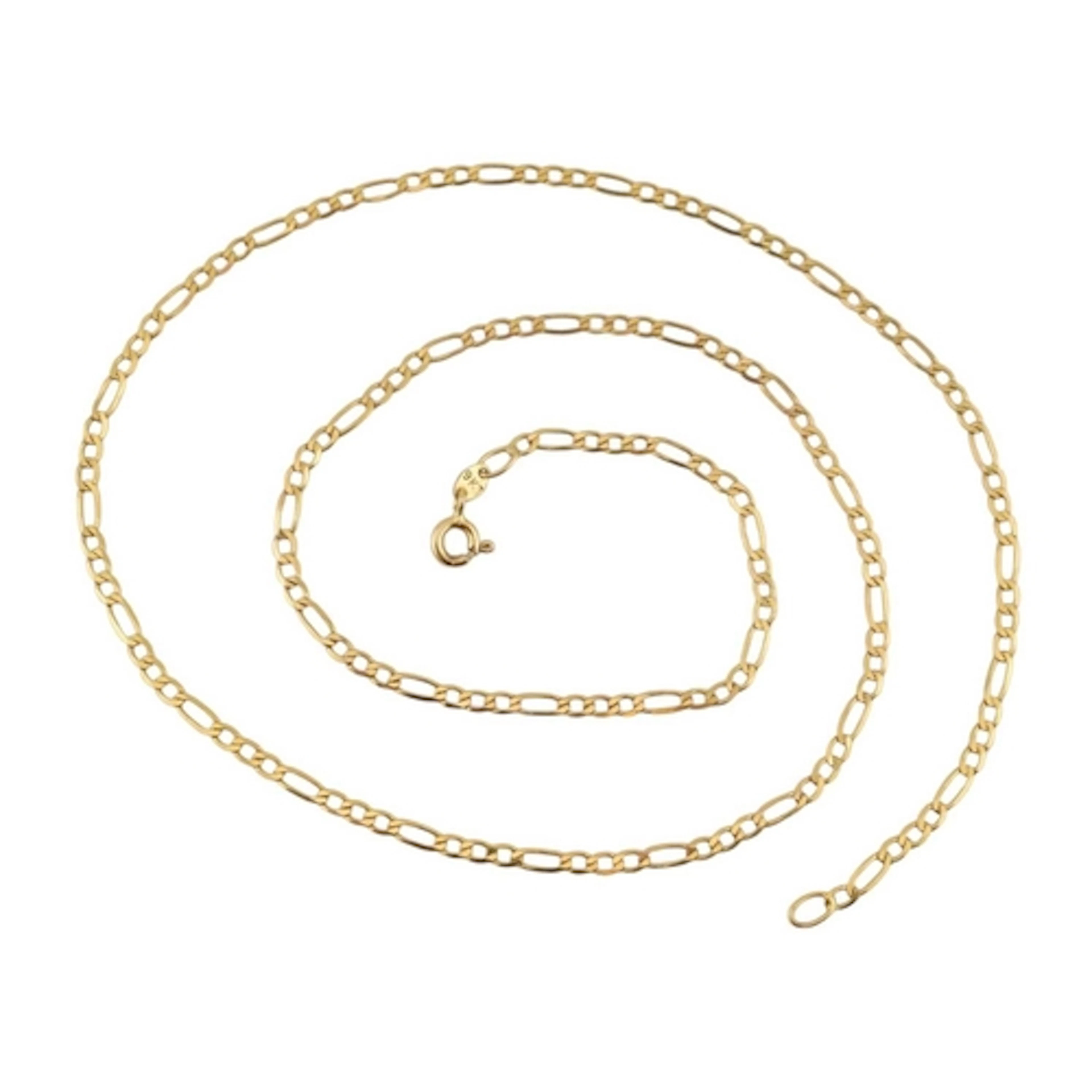A hallmarked 9ct gold figaro chain link necklace. 2.9g. Impo...