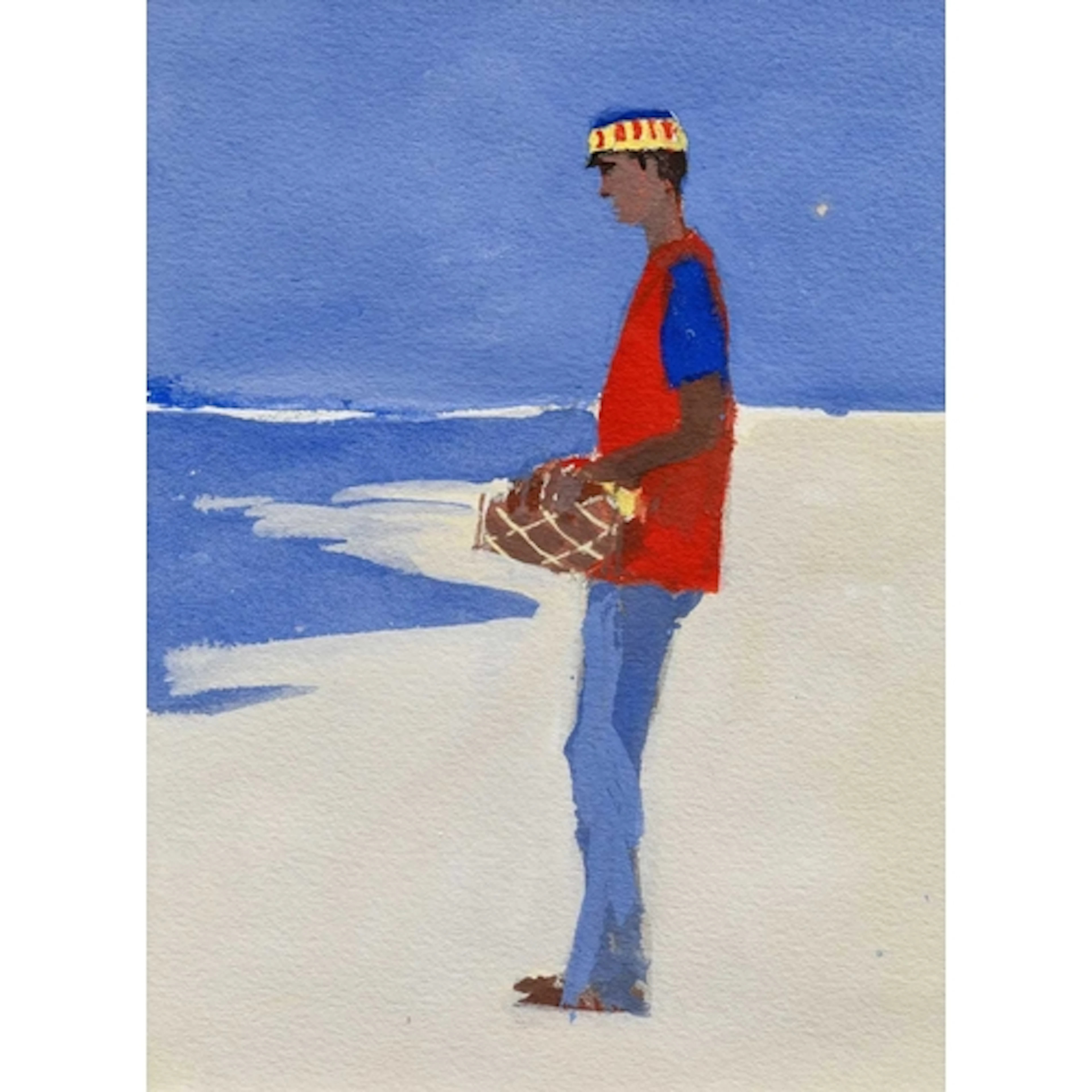 § John MILLER (1931-2002) Adjmet the Drum Seller Gouache, s...
