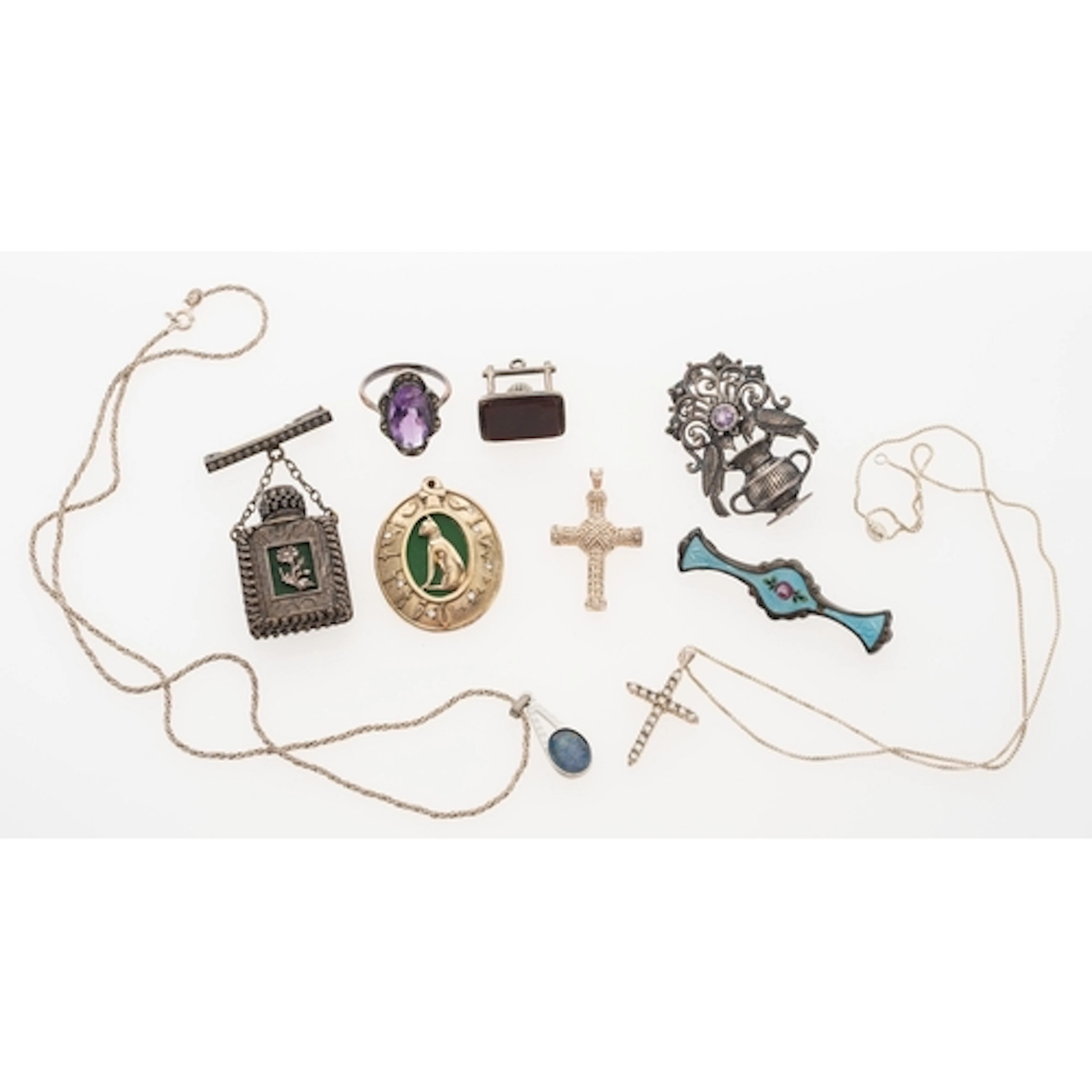 A collection of white metal and 925 marked jewellery approxi...