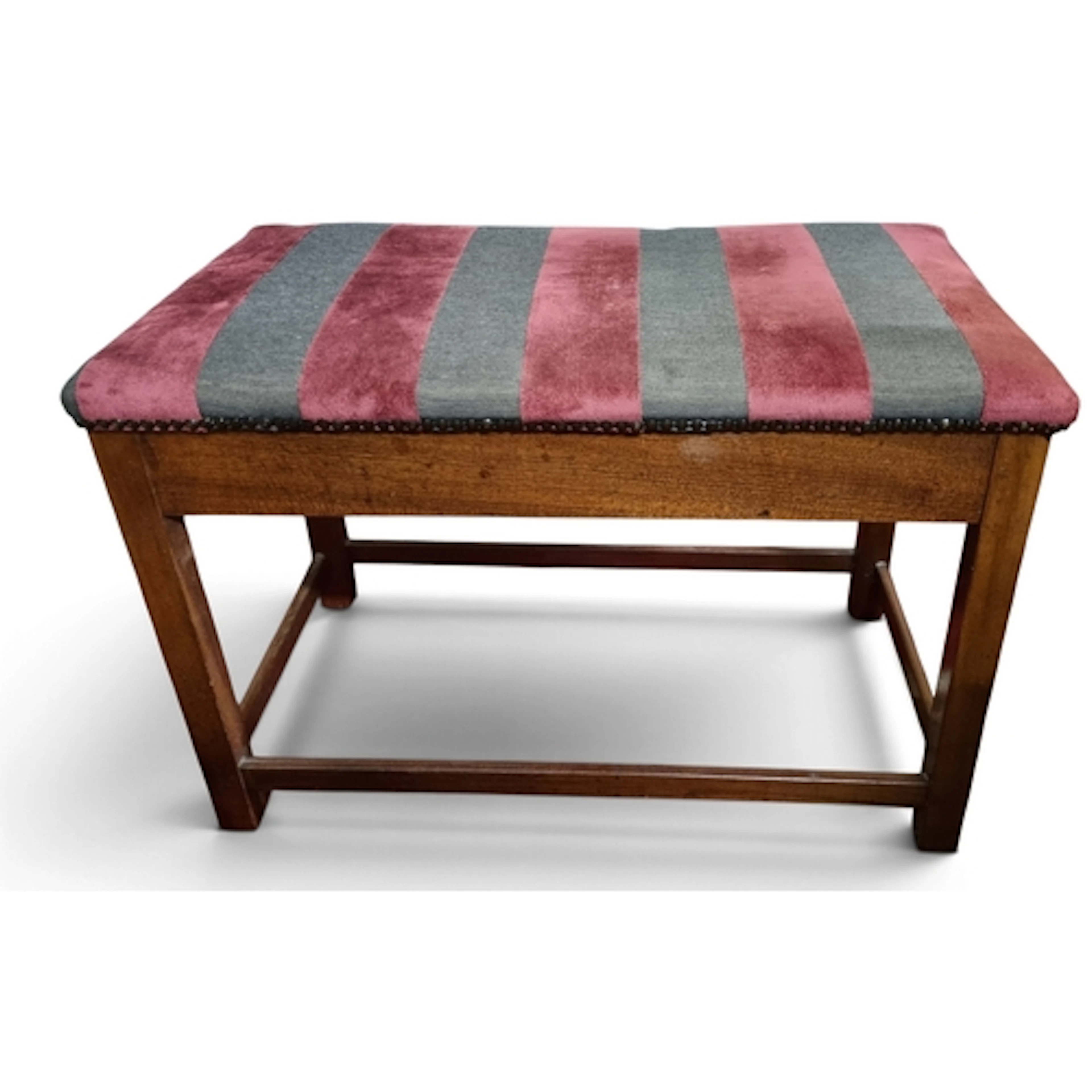 A reproduction Mahogany rectangular Stool of good size along...