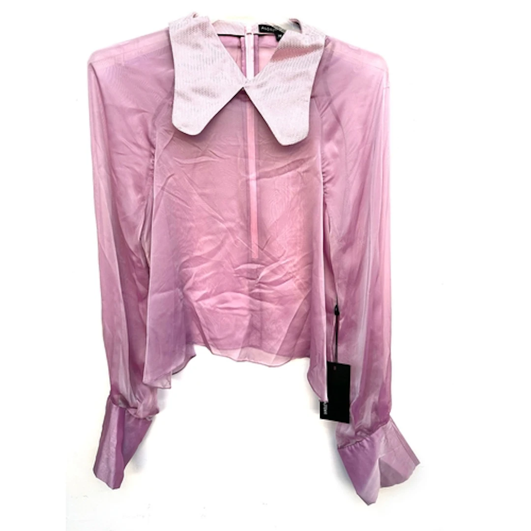 Andrew Majtenyi, busted pink chiffon top, size 14 RRP £80