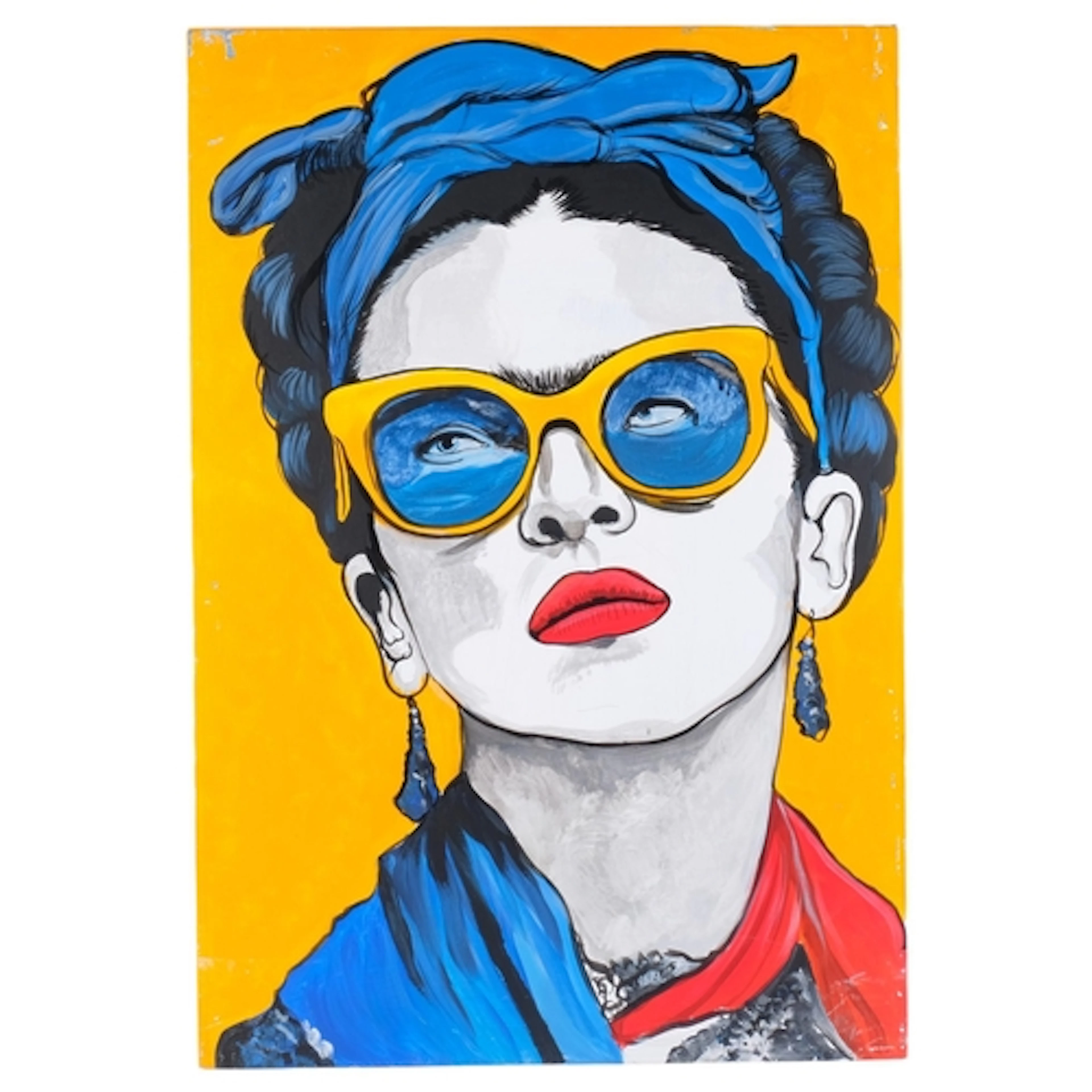 Clive Fredriksson, Frida Kahlo hides her eyebrows, acrylic o...