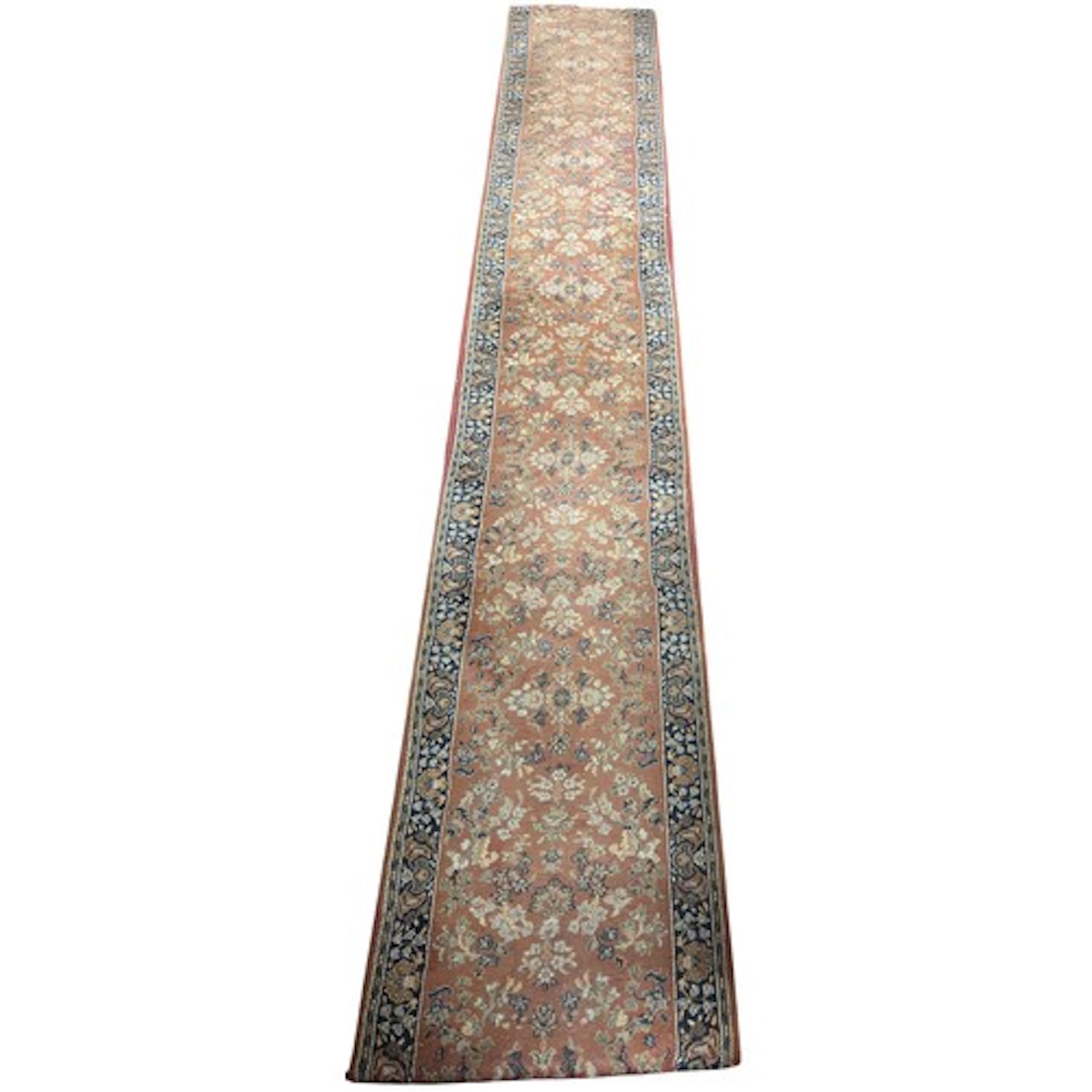 A long Rust ground Runner with floral medallion design. 392 ...