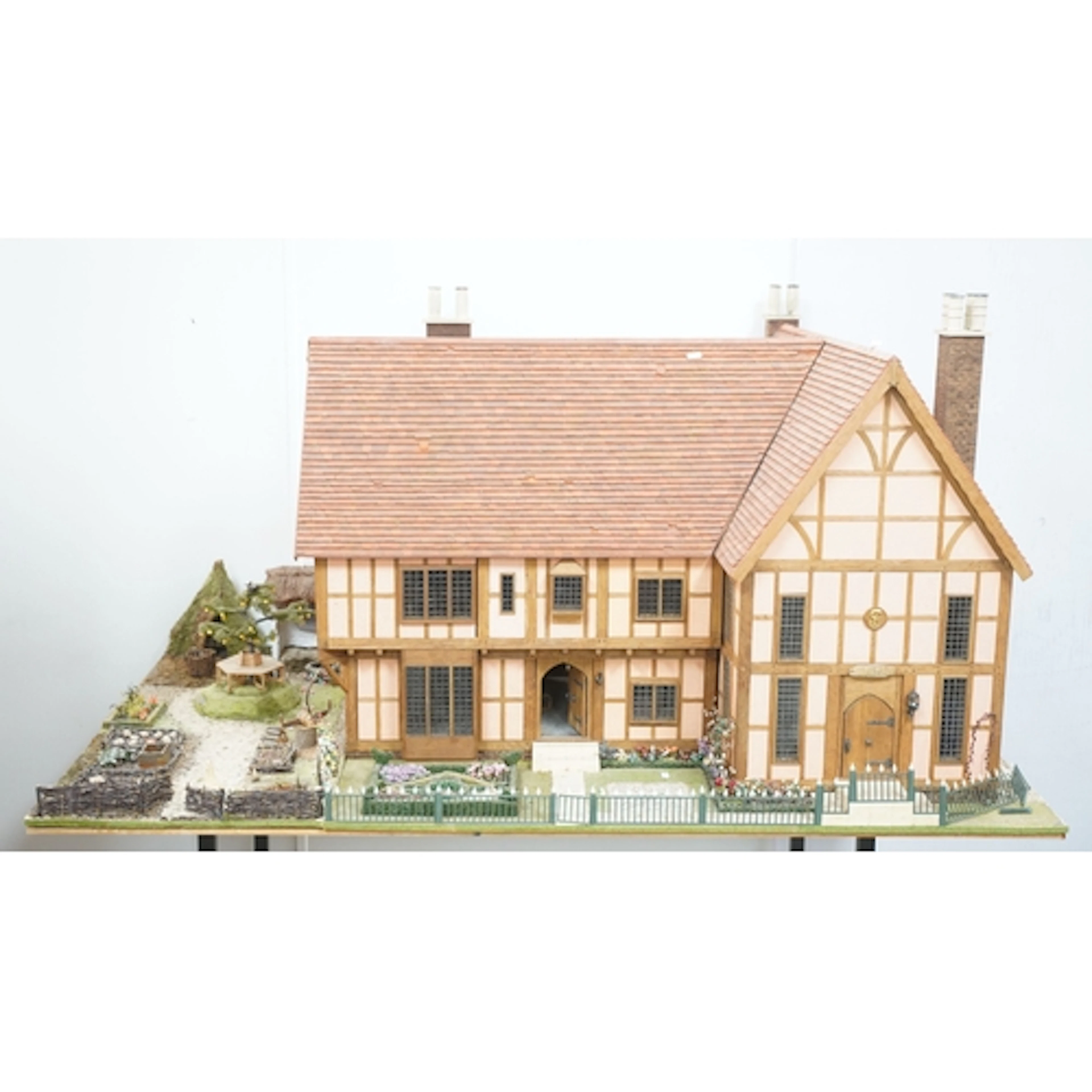 Impressive and large Tudor style dolls house made from oak w...