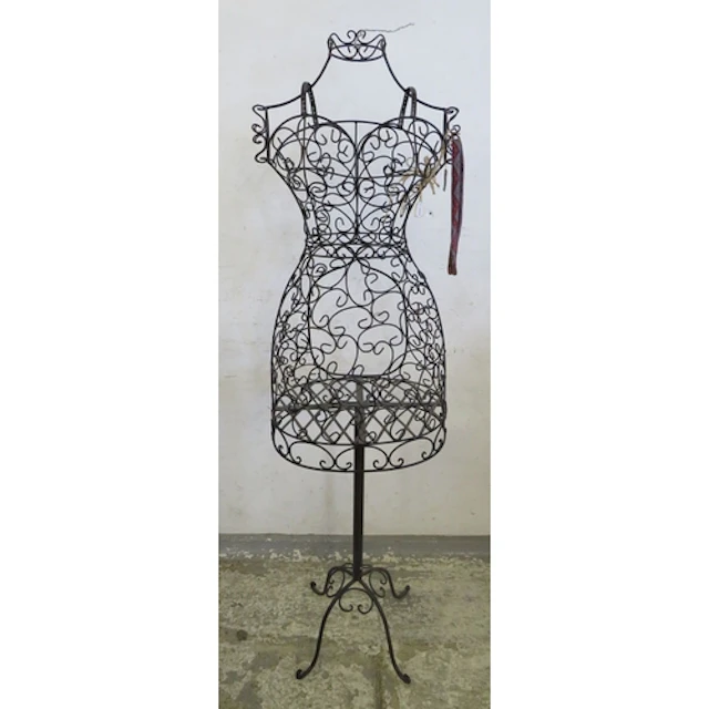 Wire Mannequin, metal frame, cabriole style supports approx....