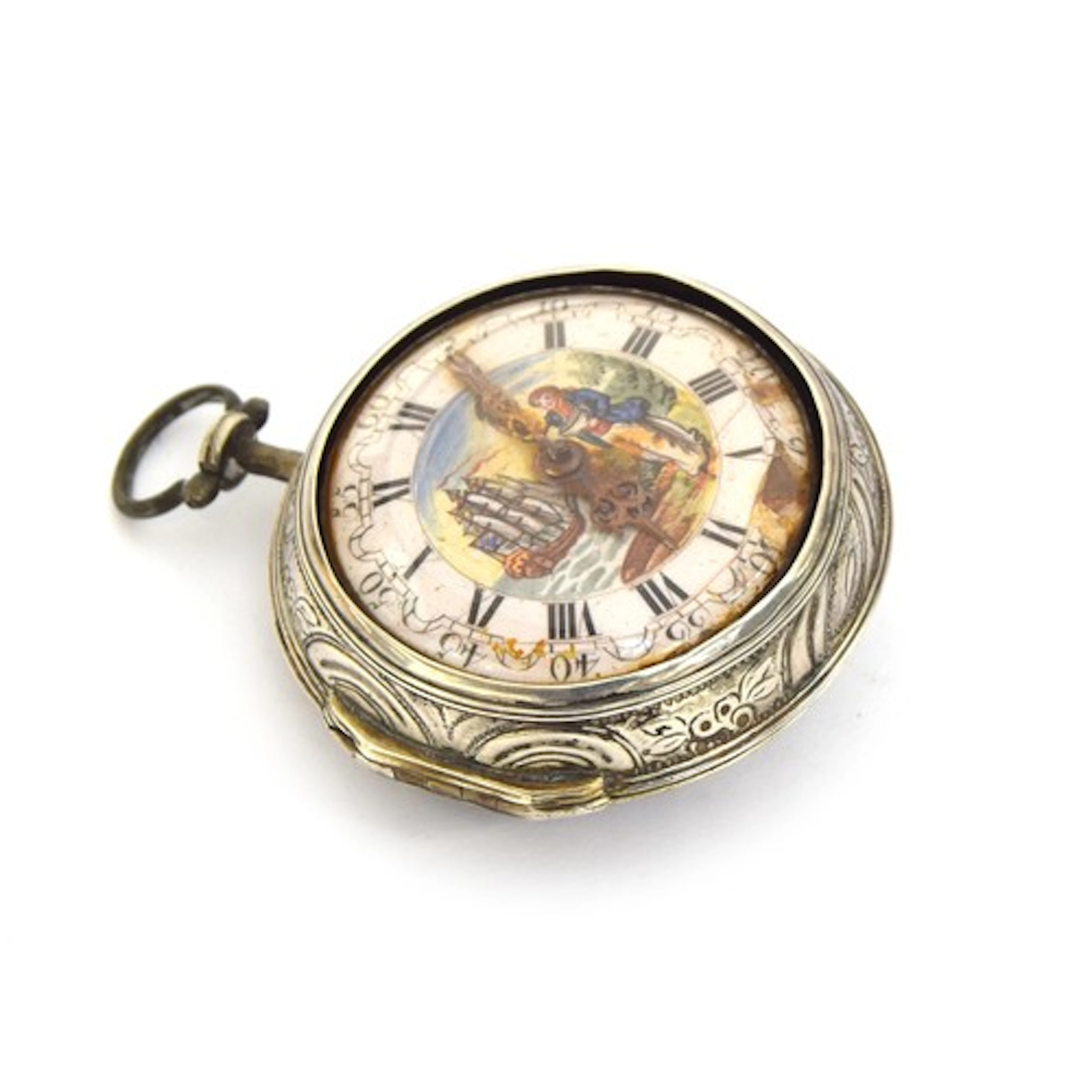 A late 18th century silver pair cased pocket watch, c.1797, ...