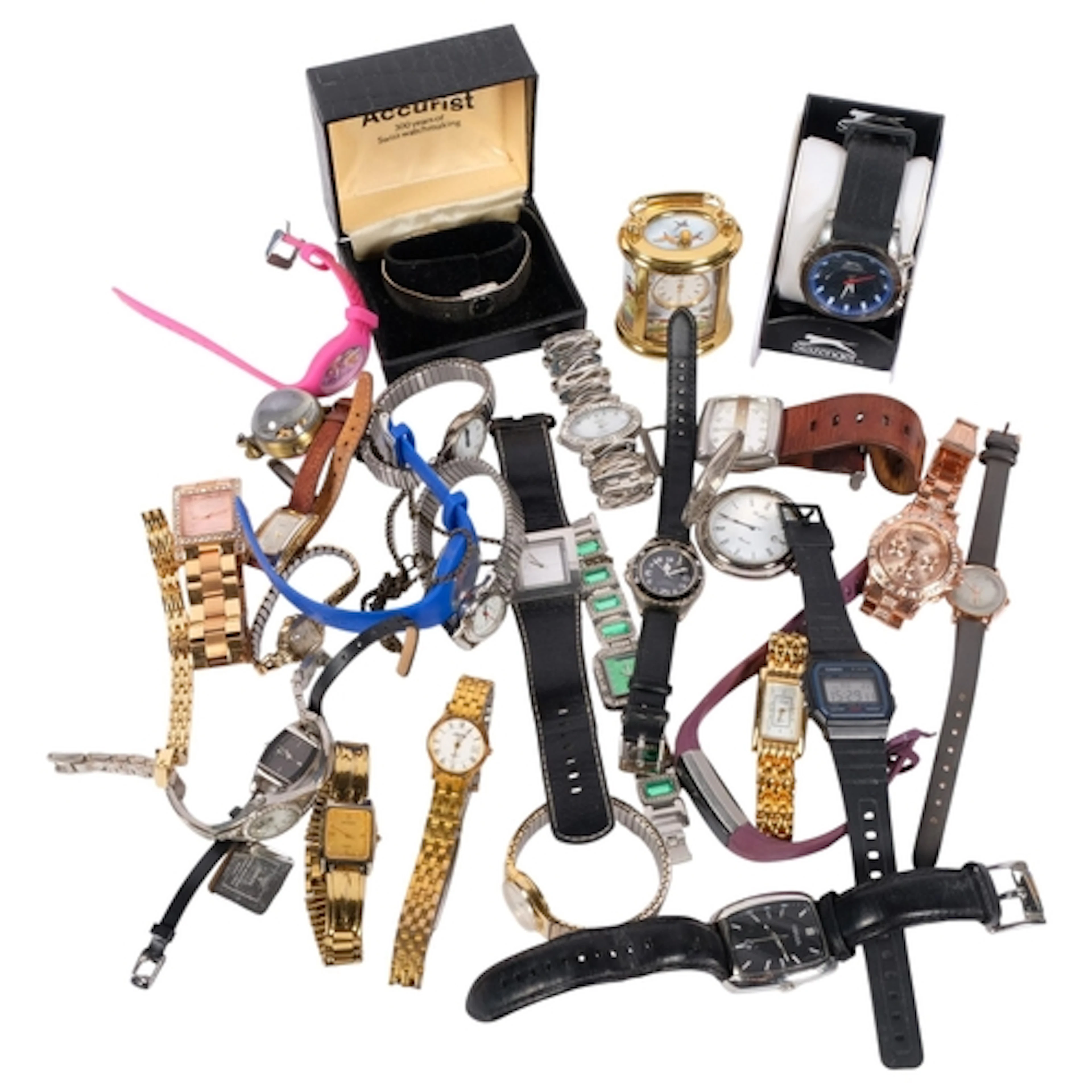 A large selection of various fashion wristwatches, ladies an...