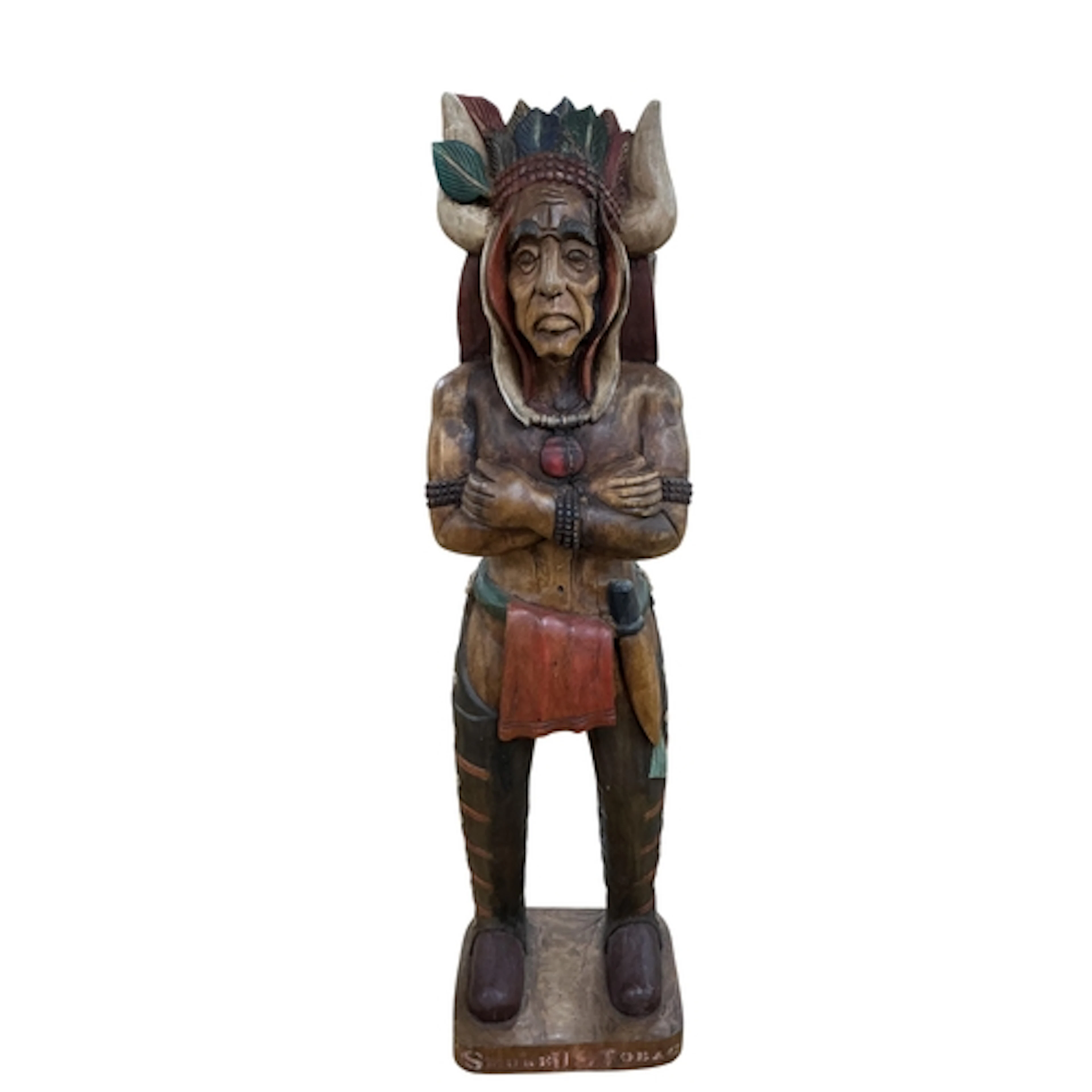 A large reproduction painted and carved wood figure of a Nat...