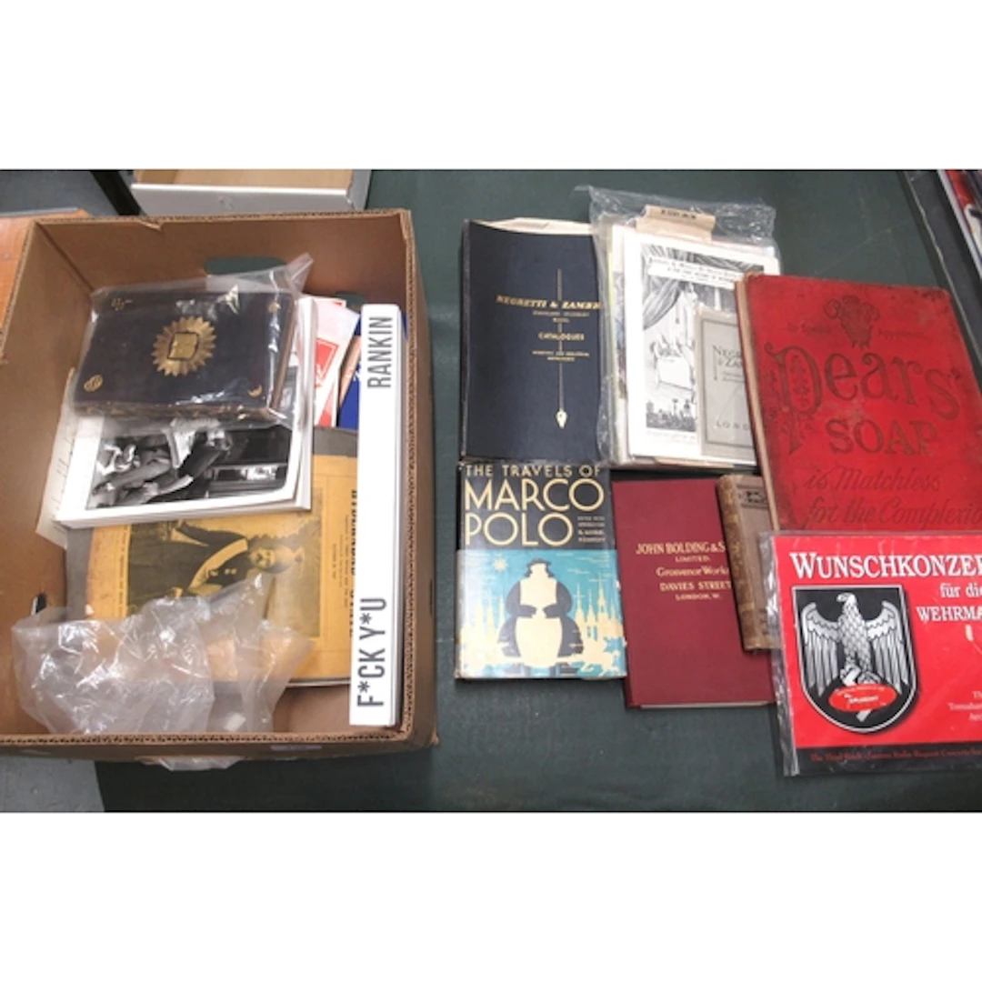 Quantity of various ephemera and books, including Negretti a...
