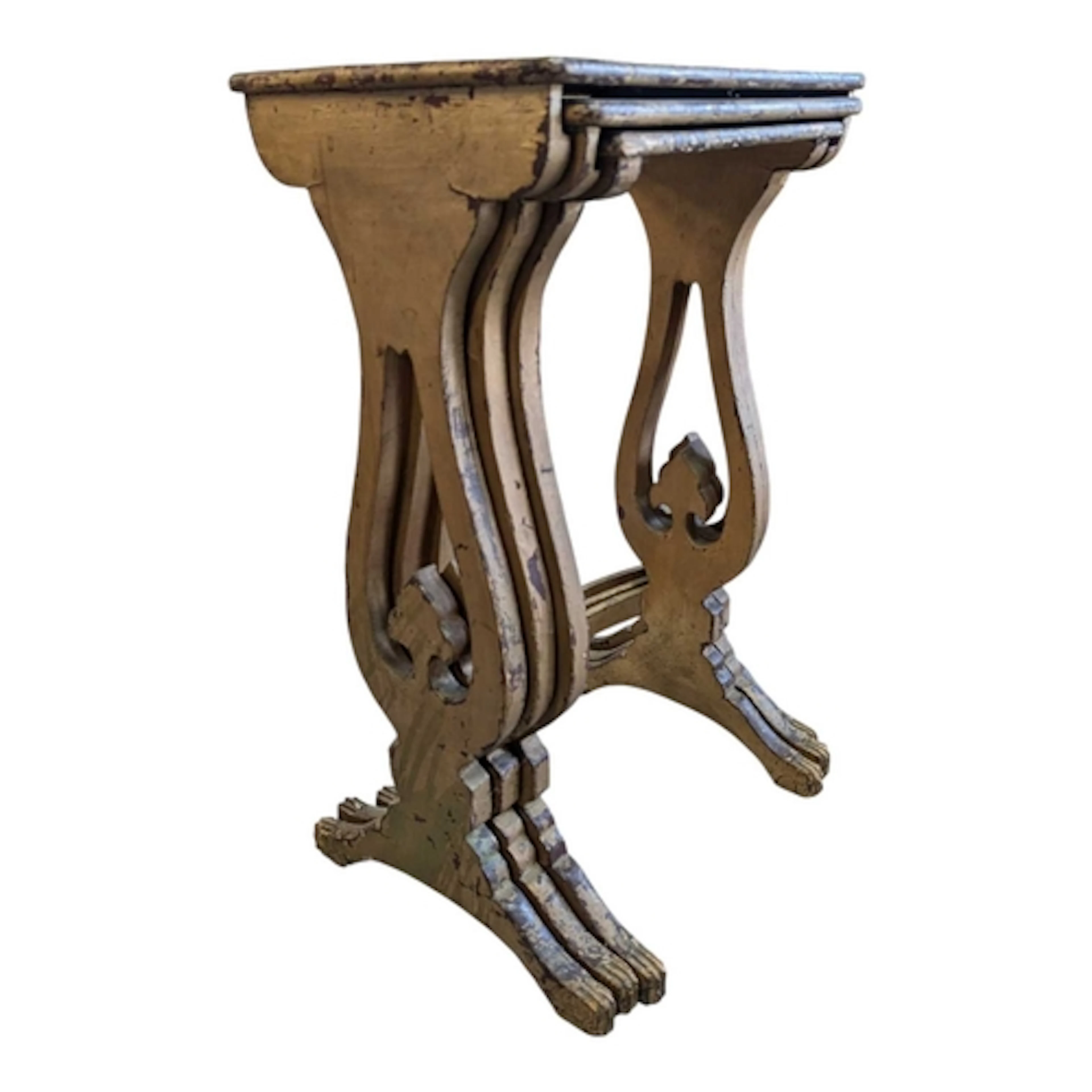 A 19th century Chinese chinoiserie painted nest of tables. R...