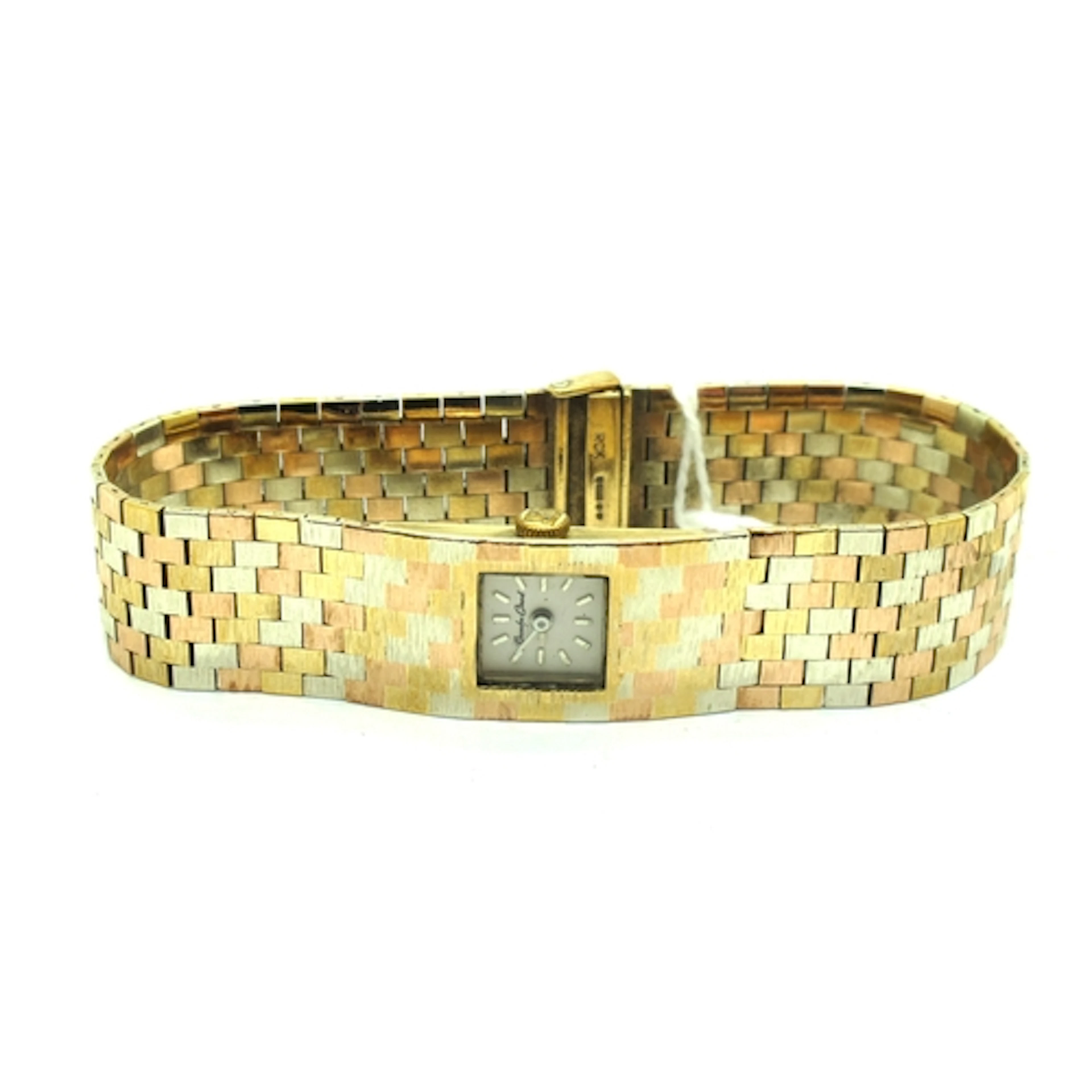 Bueche Girod; A Vintage 9ct Three Colour Gold Ladies Wristwa...