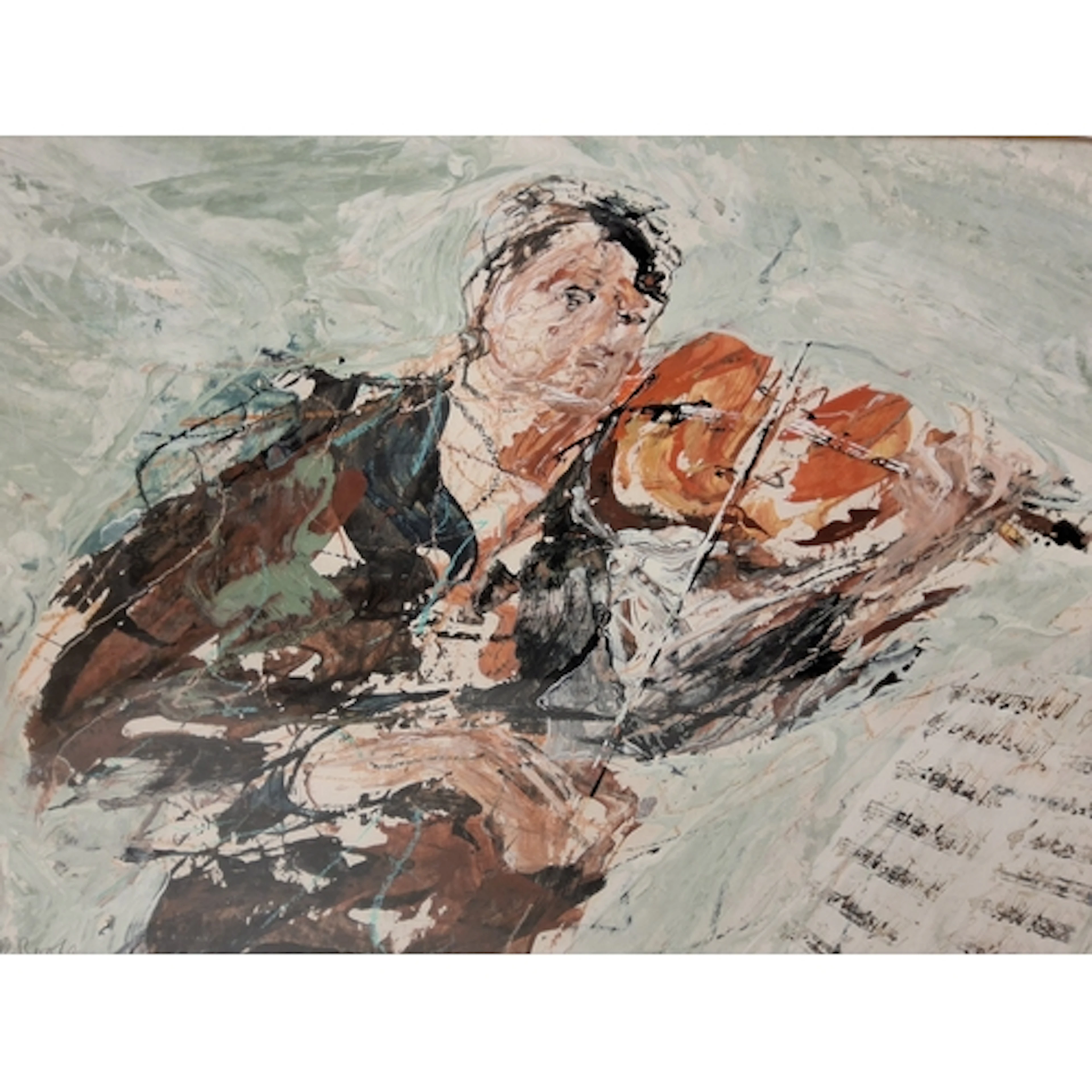 BERNARD ROOKE (BRITISH 1938) VIOLIN SOLO, a male figure is p...