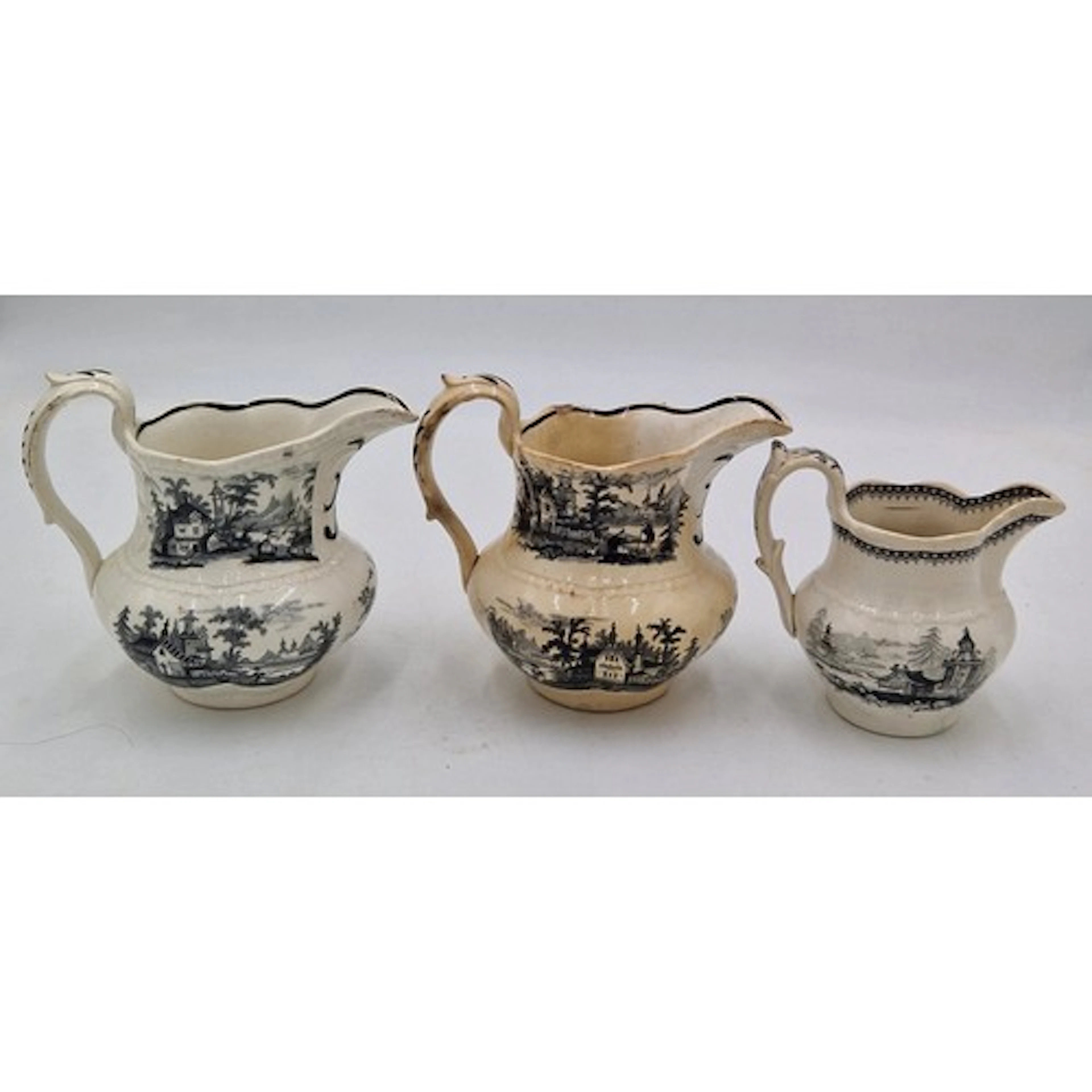 A group of three early 19th century black and white transfer...