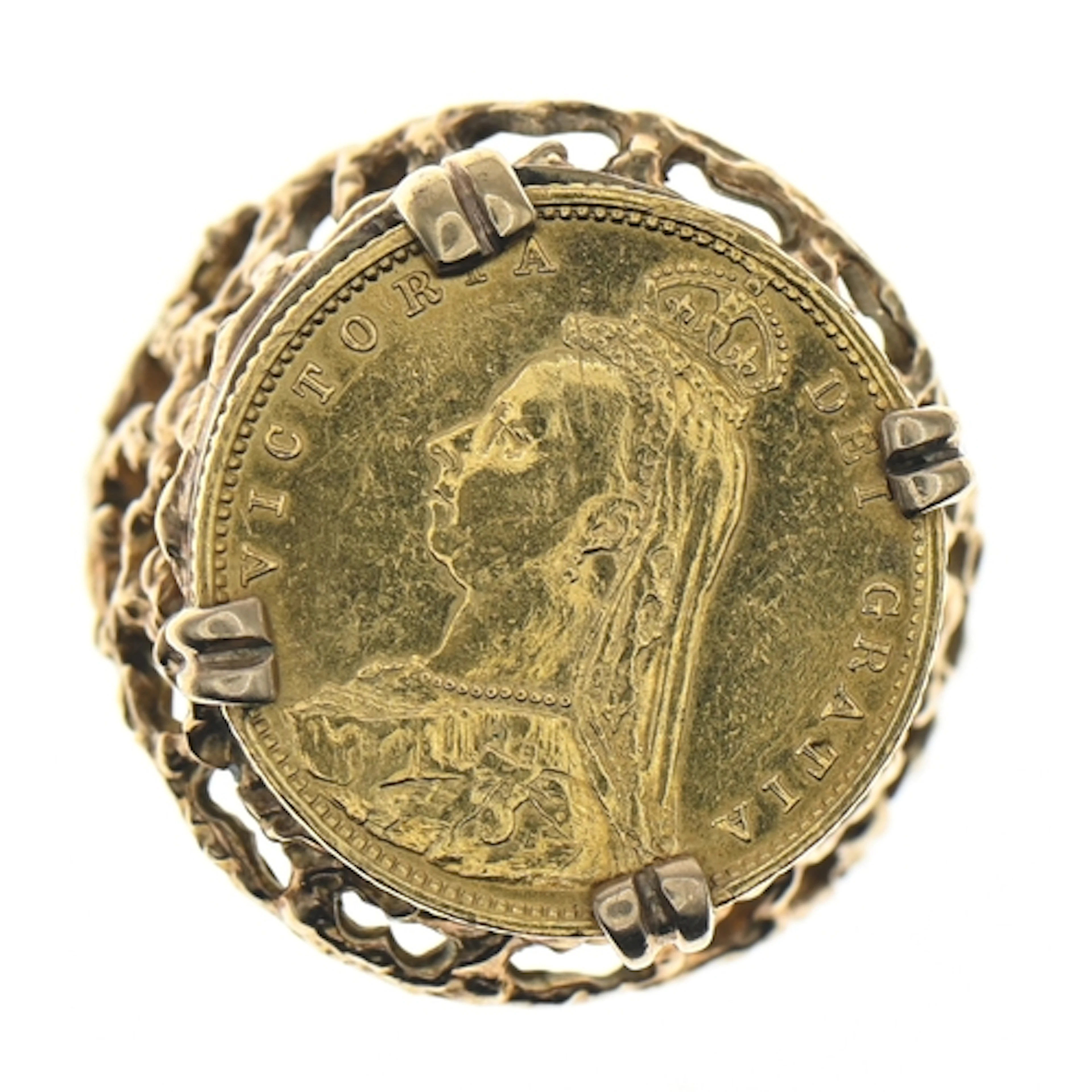 Victoria (Old Head) 1892 shield back half sovereign in ...