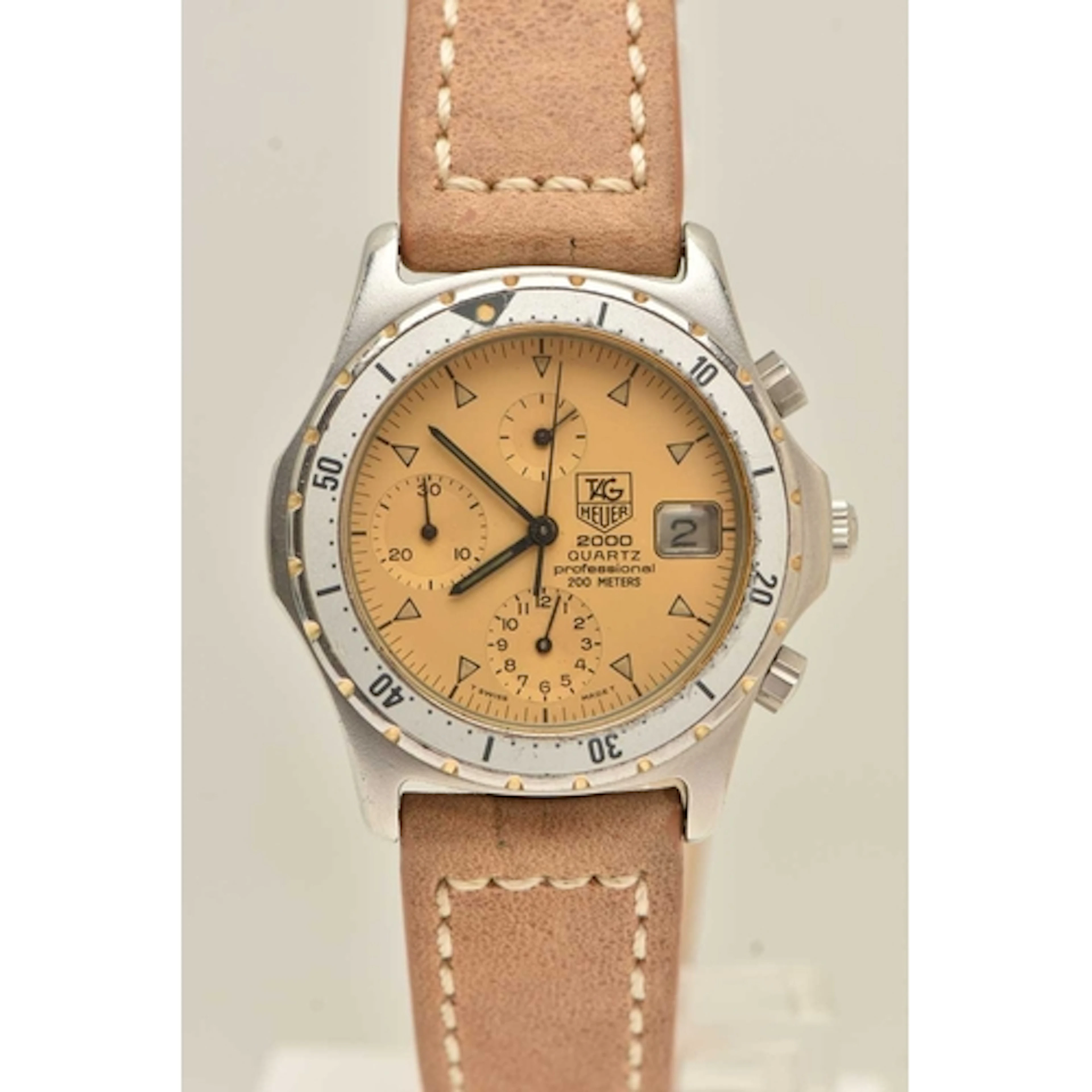 A 'TAG HEUER' 2000 WRISTWATCH, quartz movement, gold tone ch...