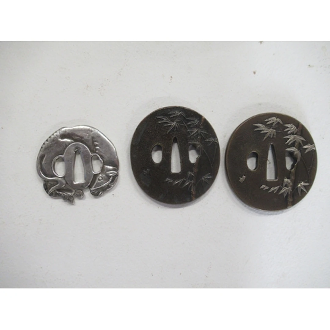 Three Japanese Meiji Tsuba sword guards