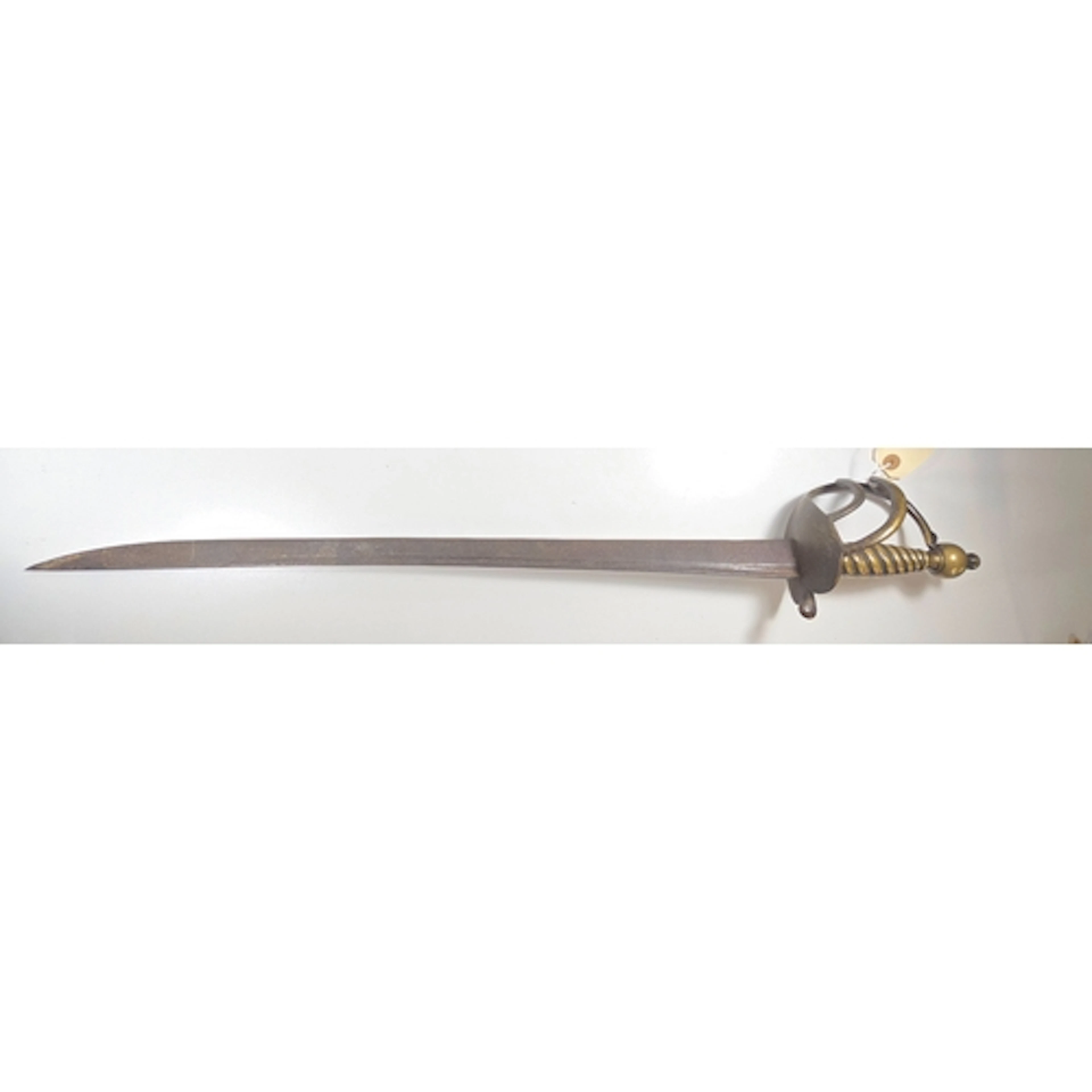 A mid-18th century English Militia hanger, regulation curved...