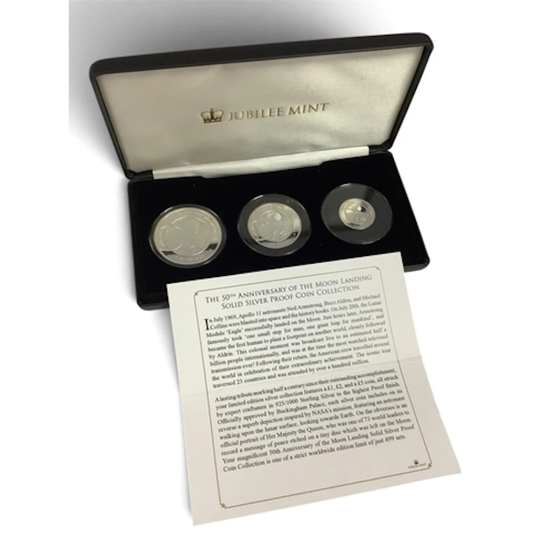 2019 Alderney 50th Anniversary Of The Moon Landing Silver Pr...