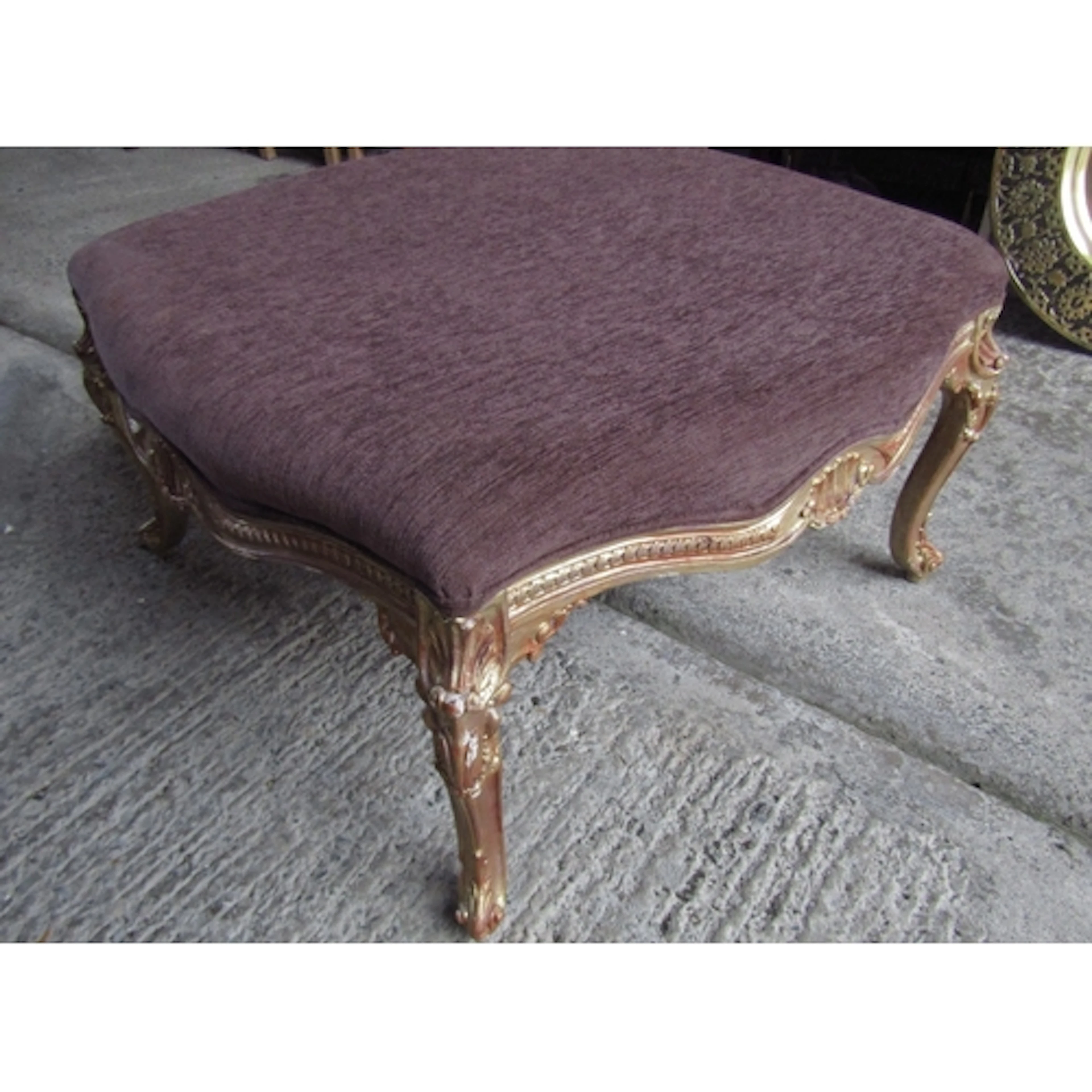 Large Upholstered Squareform Carved Giltwood Drawing Room St...