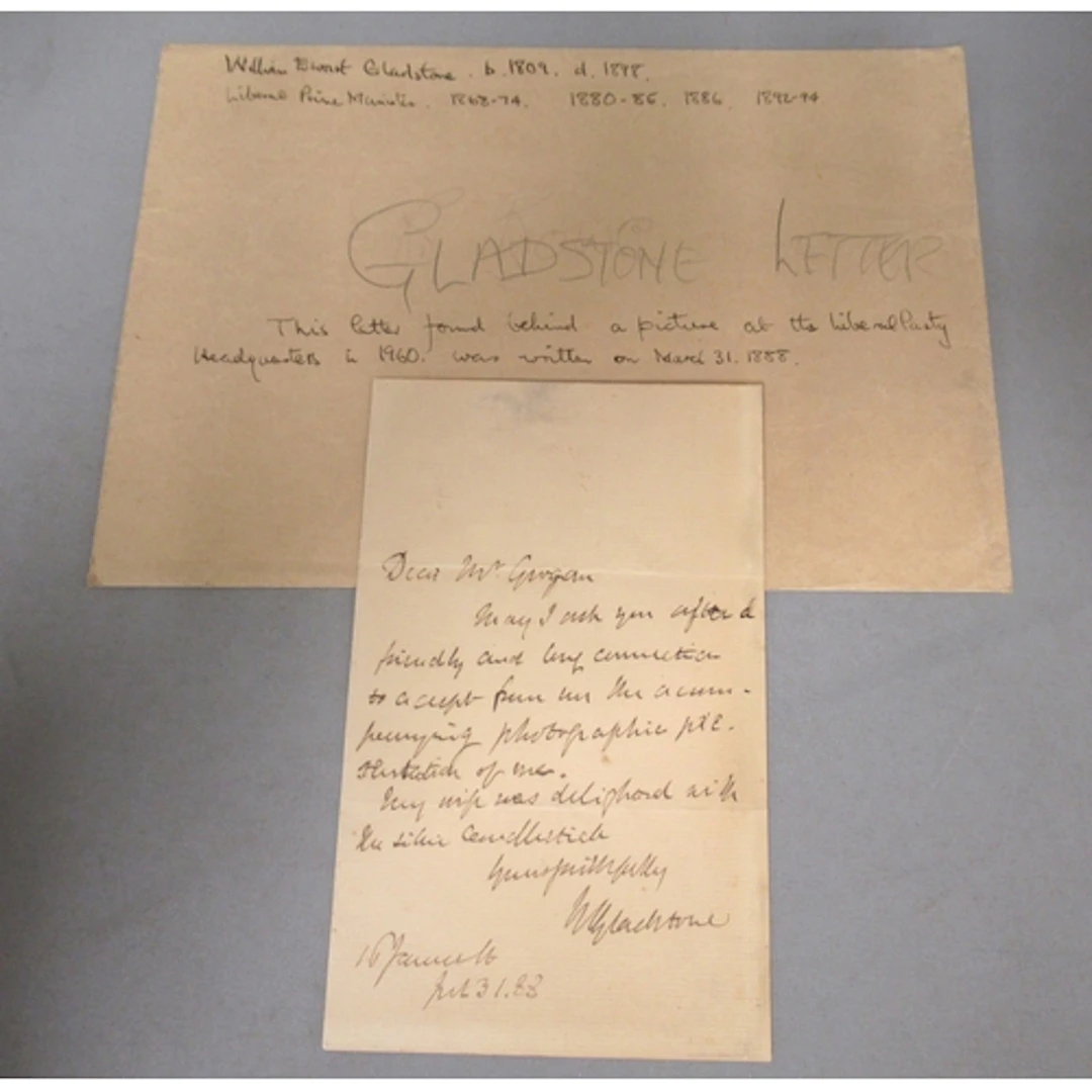 William Ewart Gladstone UK Liberal prime minister signed let...