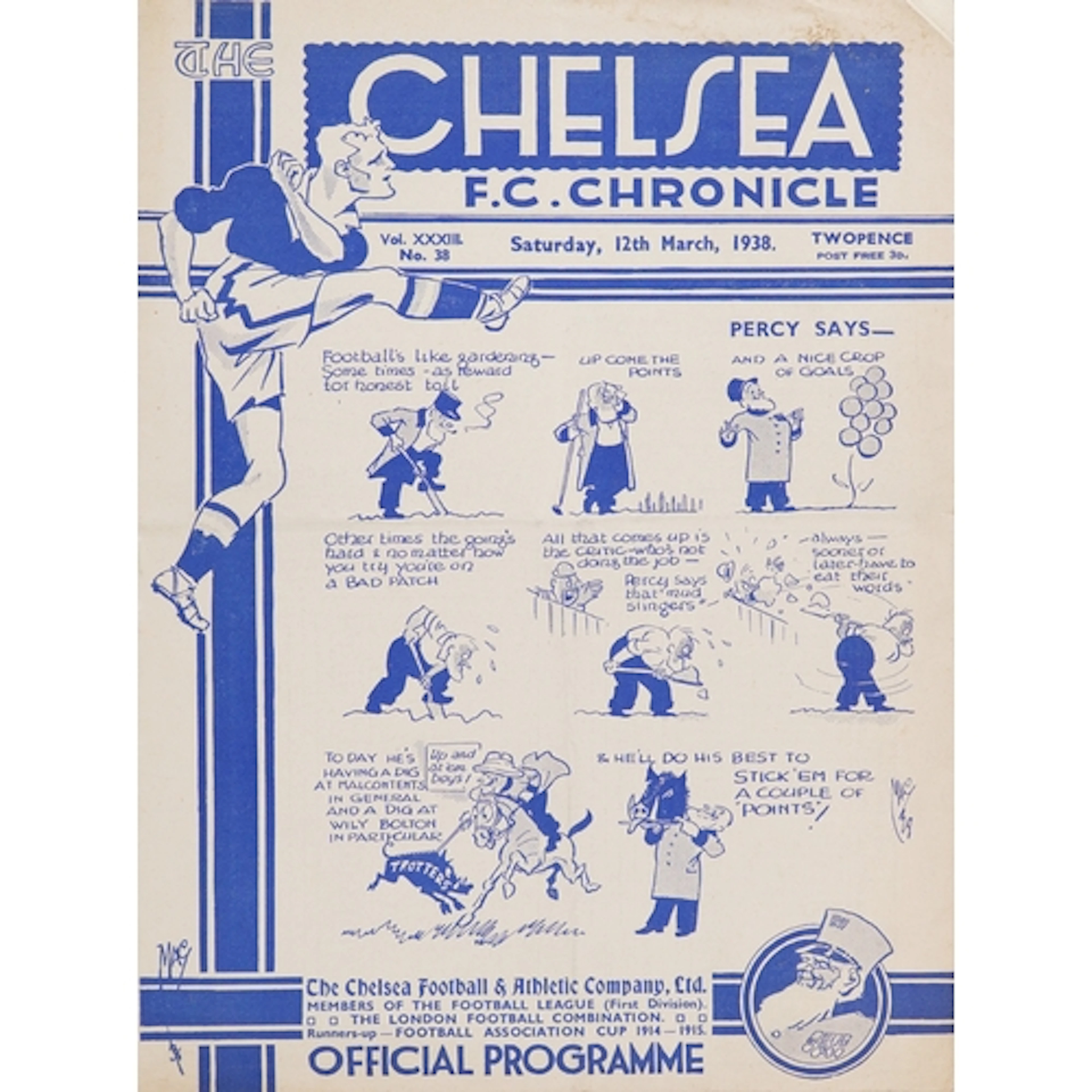 Chelsea F.C. Chronicle official football programme - Percy S...