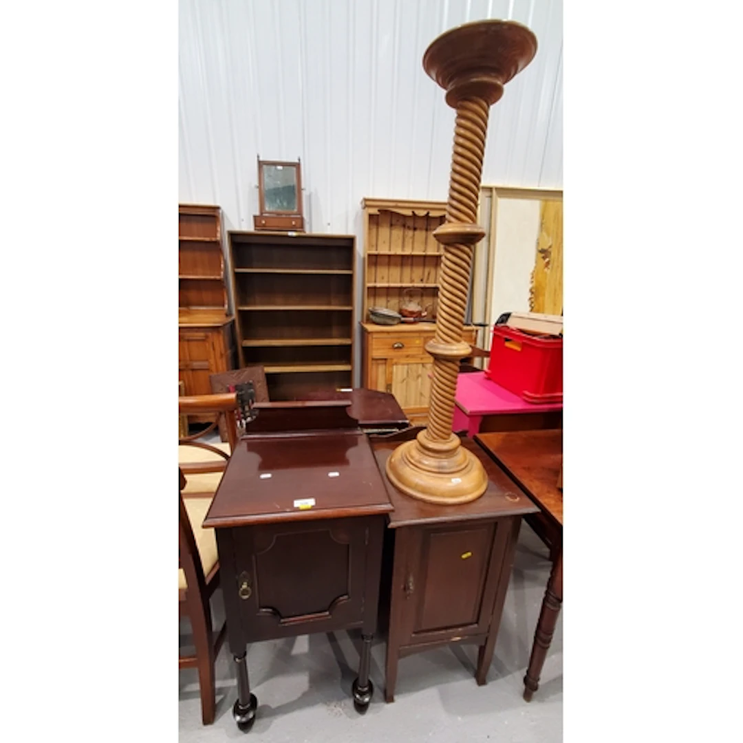 A mahogany single door pot Cupboard with raised back raised ...
