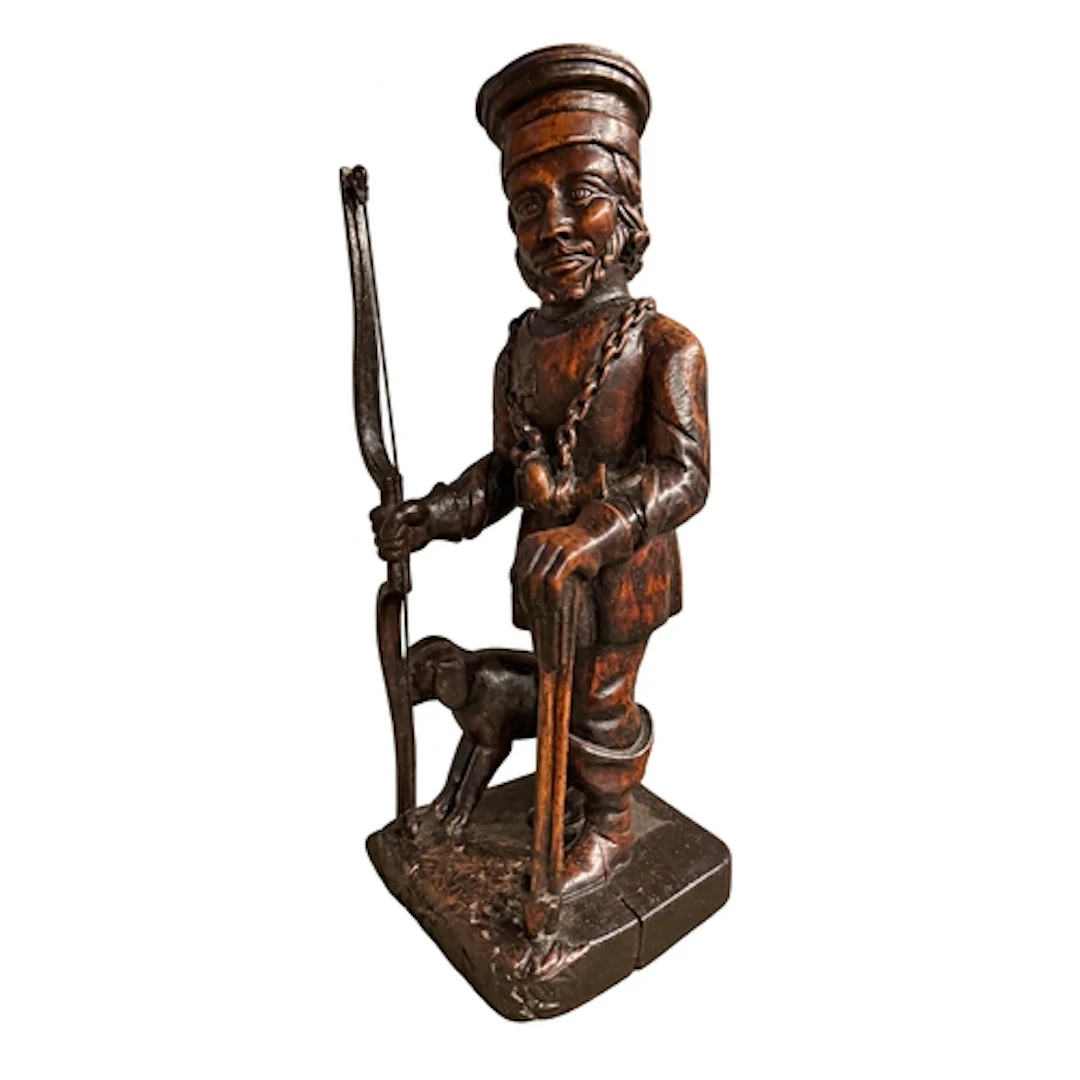 A substantial folk art carved wood trade or tavern figure re...