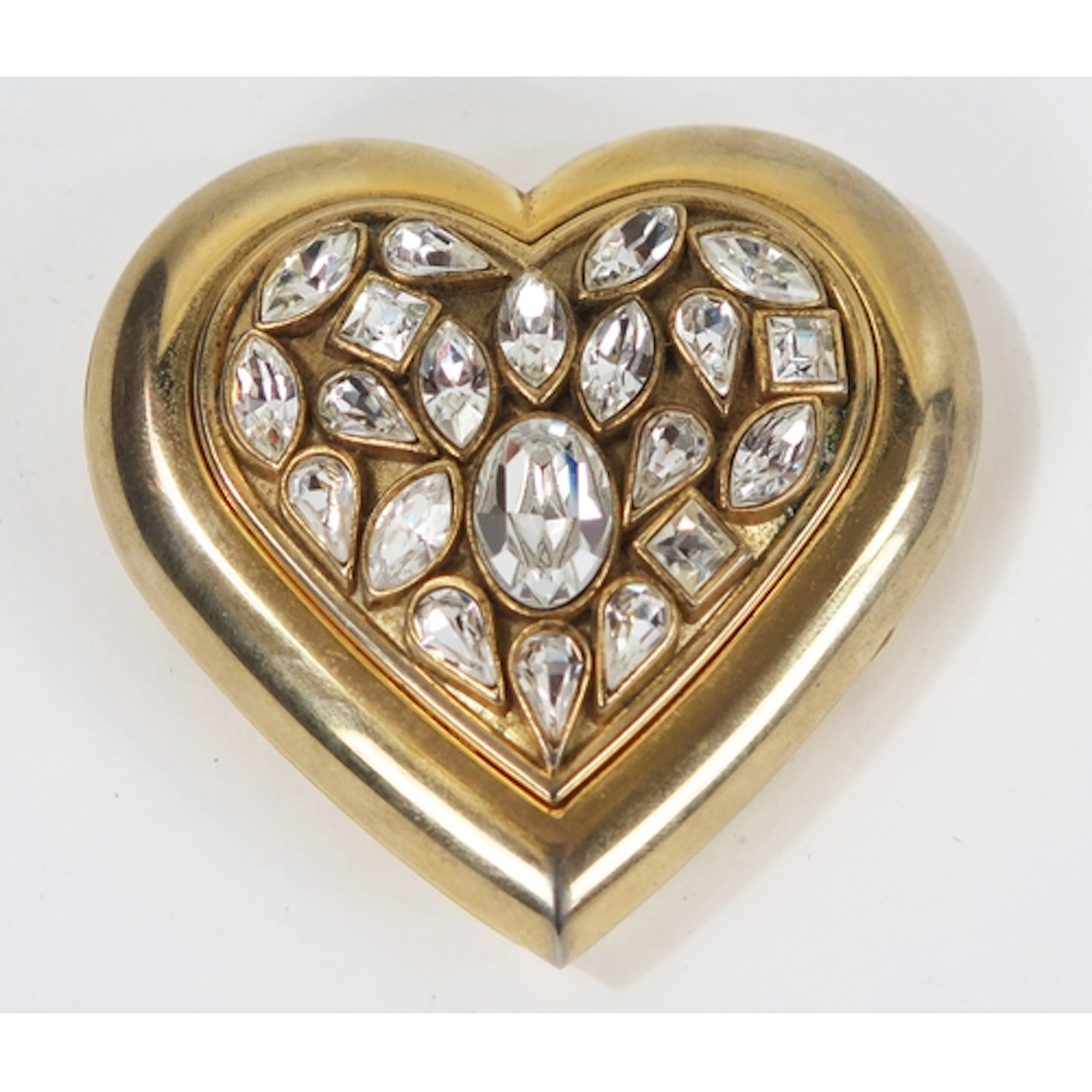Yves Saint Laurent - vintage lady's heart shaped powder comp...