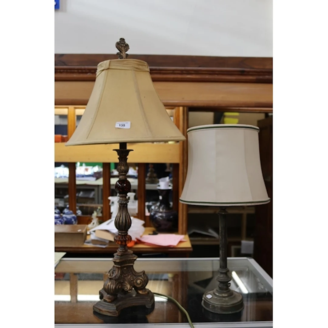 Two column table lamps.