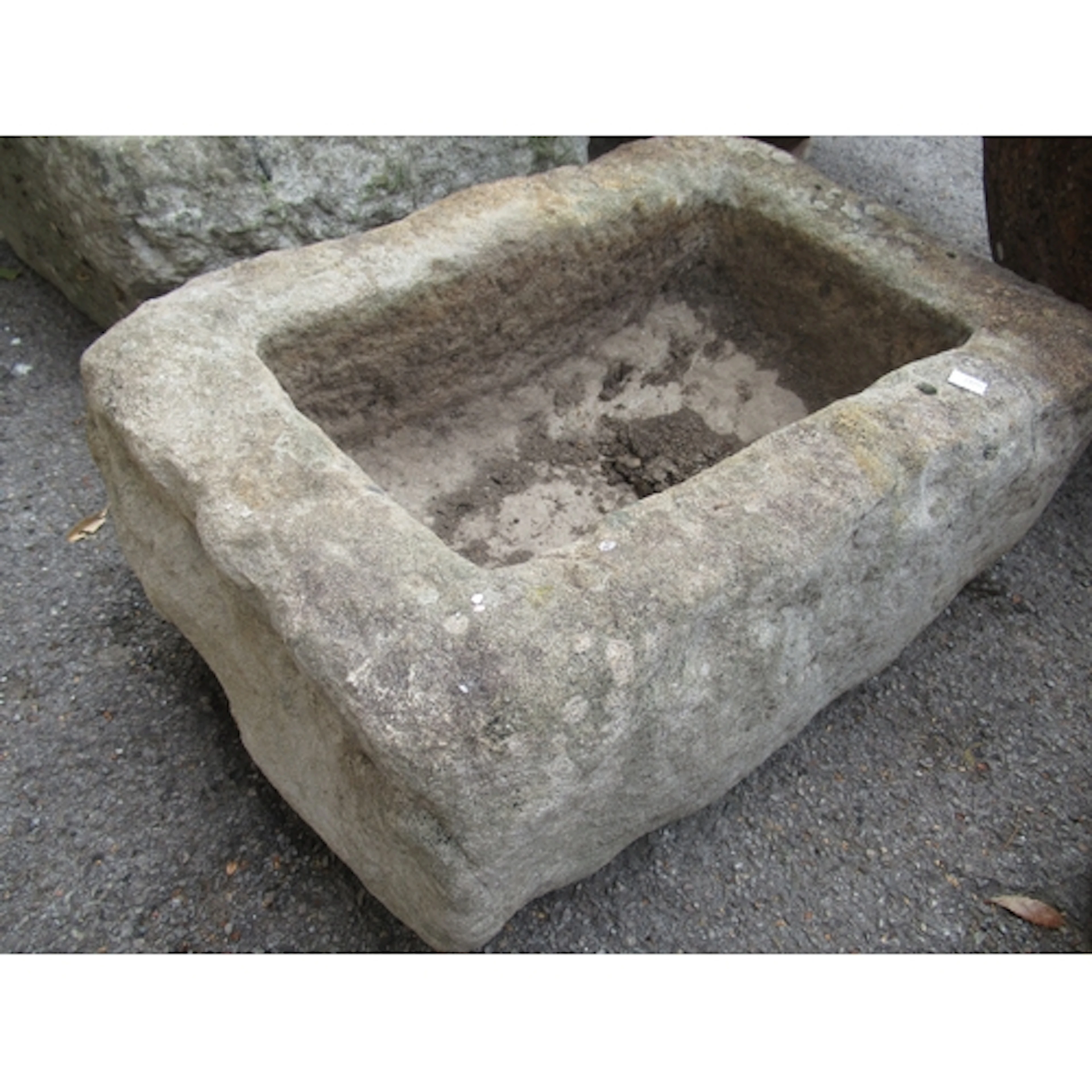 Antique rectangular stone trough, 58 x 38cm