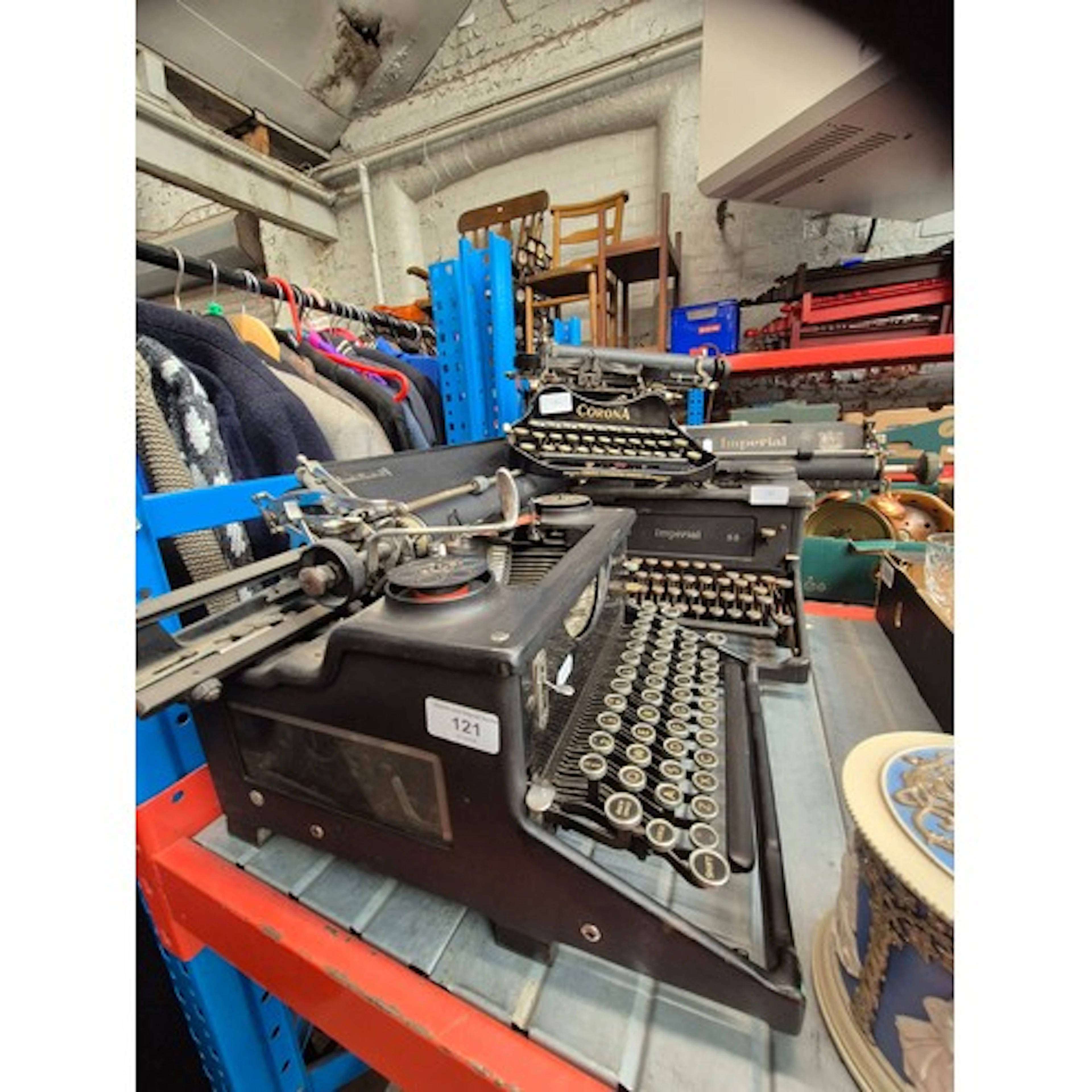 3 vintage typewriters - 2 Imperial and 1 Corona